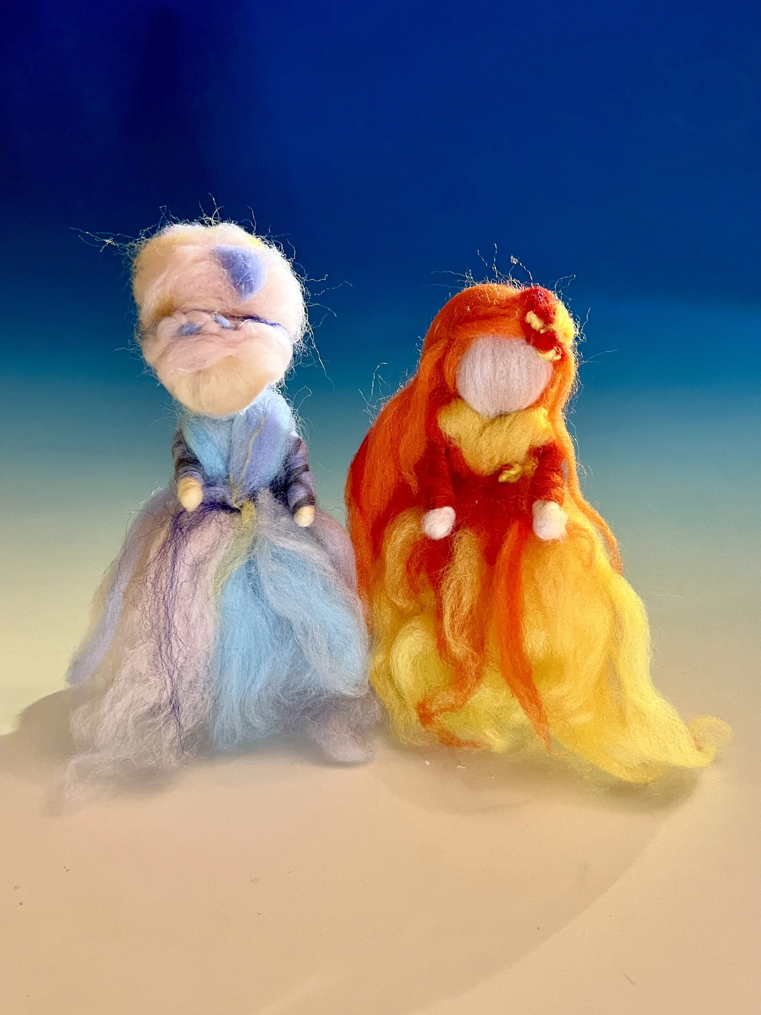 Wool Sun and Moon Fairies