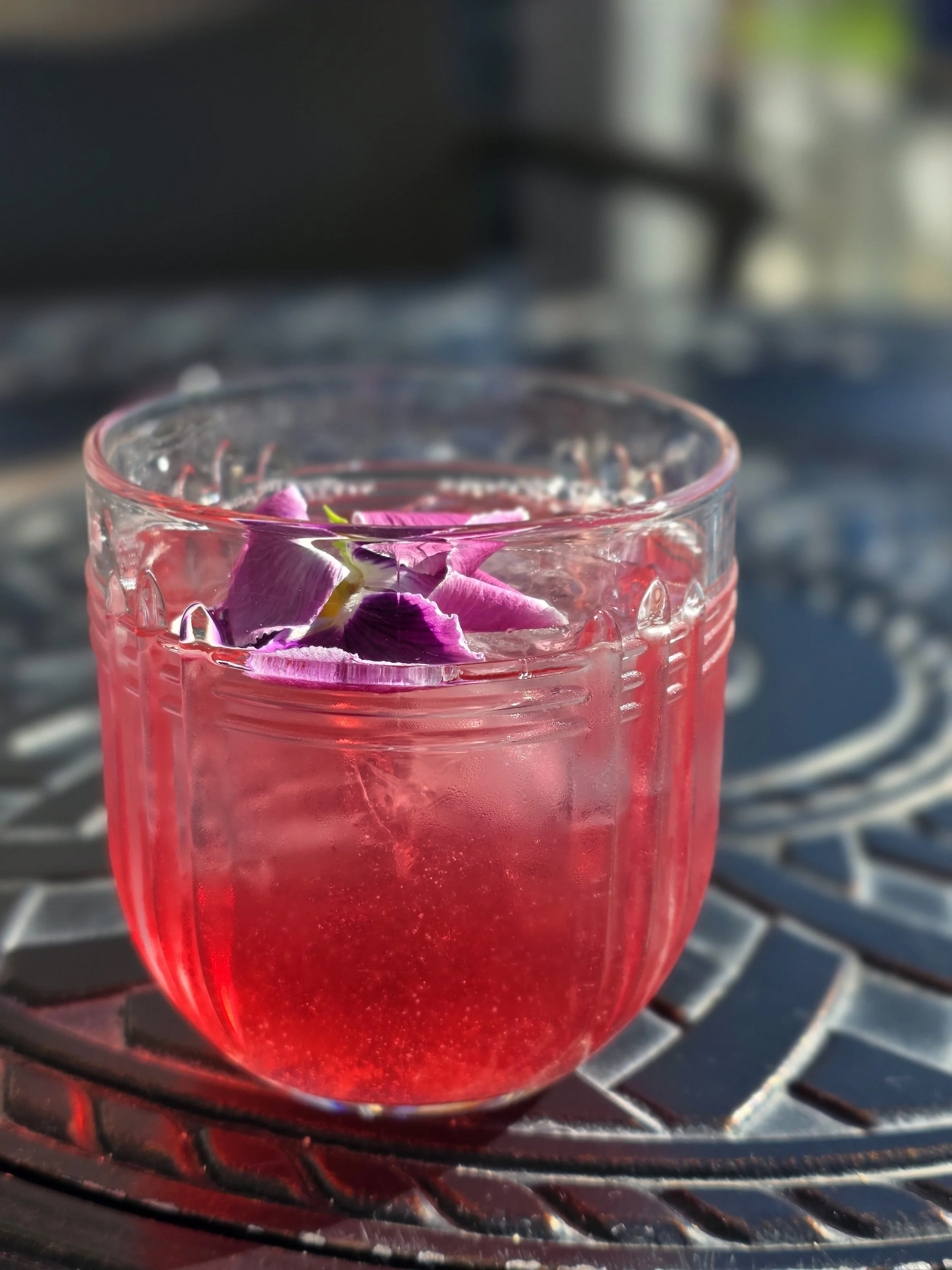Cherry Elderflower Rose G&T at the Empress Hotel, Victoria BC