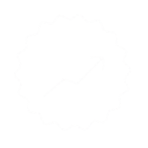 Business growth icon inside seal border