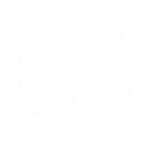 Dollar sign icon inside seal border