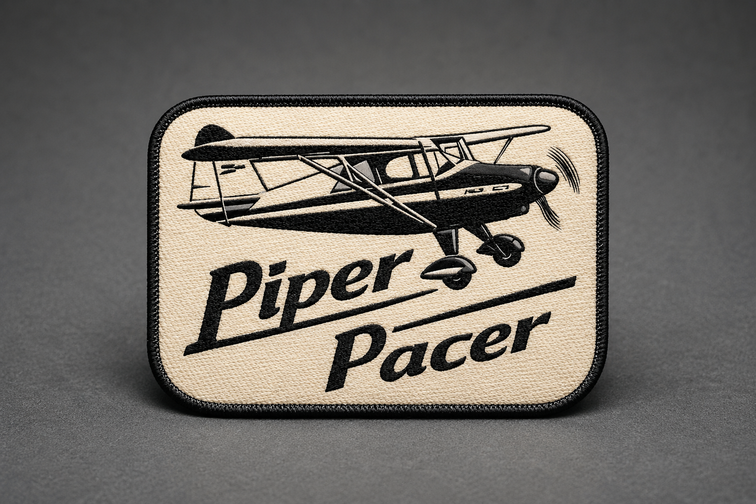Piper Pacer Black/Ivory Iron on Patch