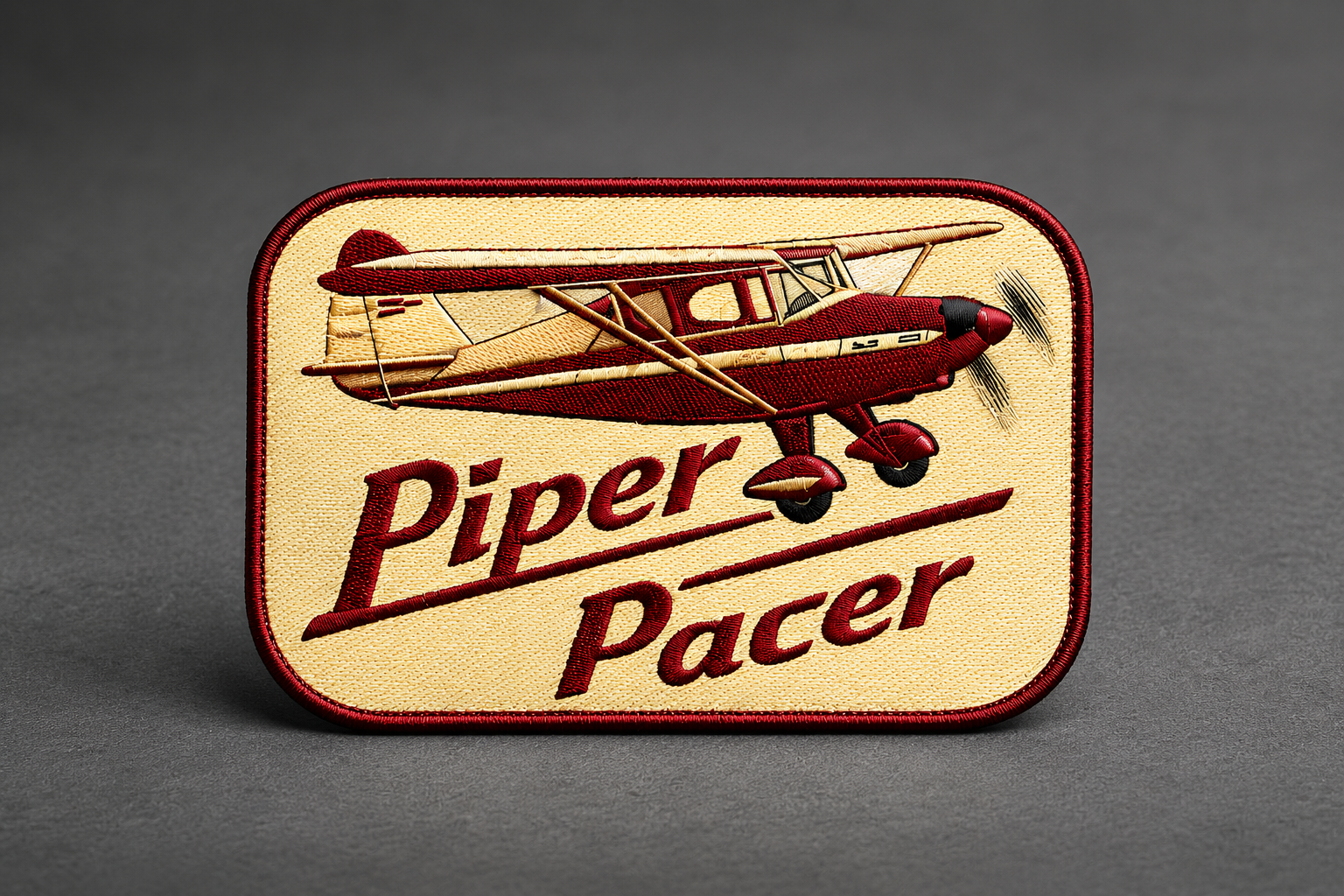 Piper Pacer Maroon/Ivory Iron on Patch