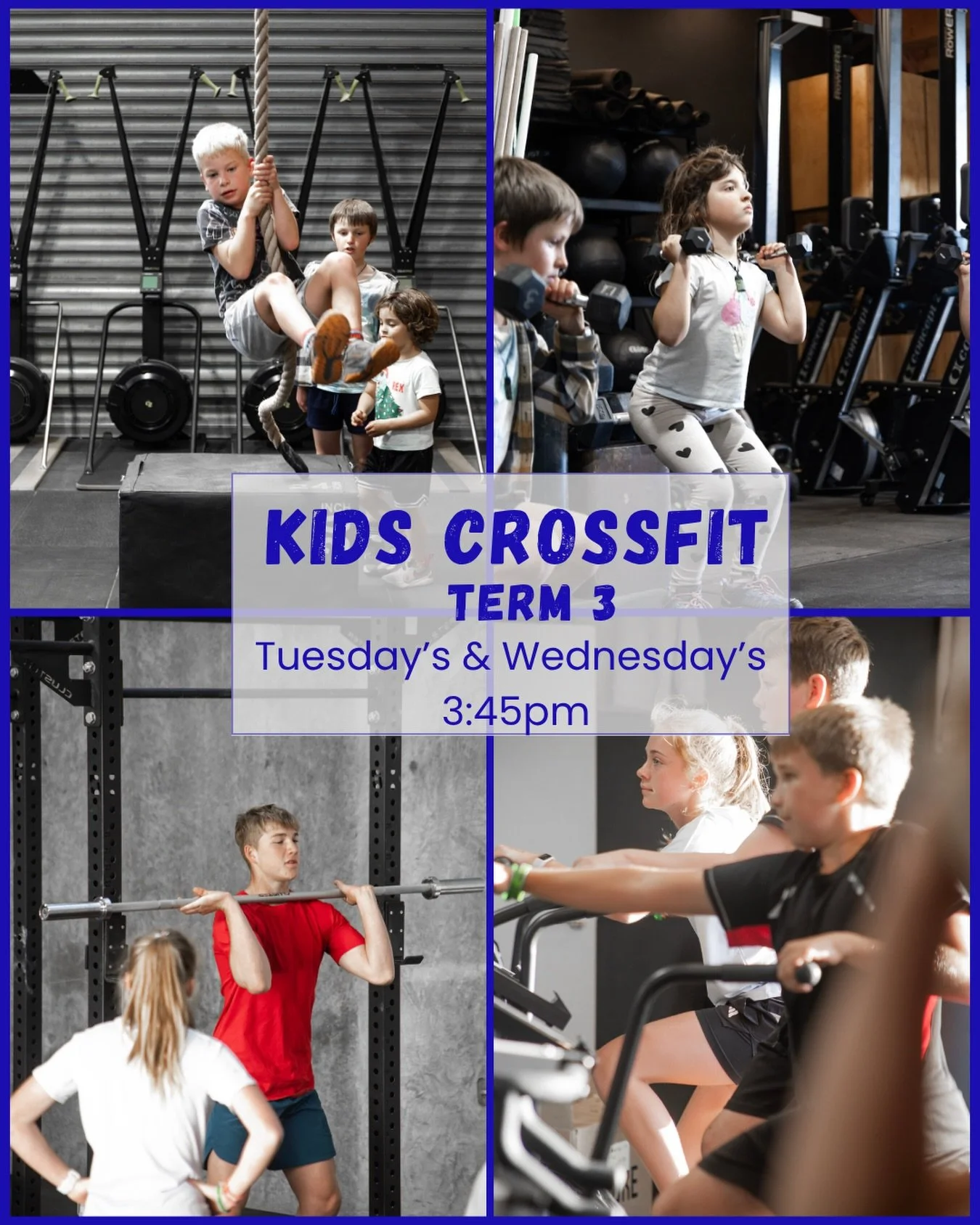 KIDS FIT TERM 3

TUESDAY&rsquo;S &amp; WEDNESDAY&rsquo;S! 🔥🔥🔥🔥

Our Kids classes have gotten so popular we have the option of Tuesday&rsquo;s or Wednesday&rsquo;s for Kids CrossFit!! 
Note- You enrol your child into one of these day&rsquo;s for t