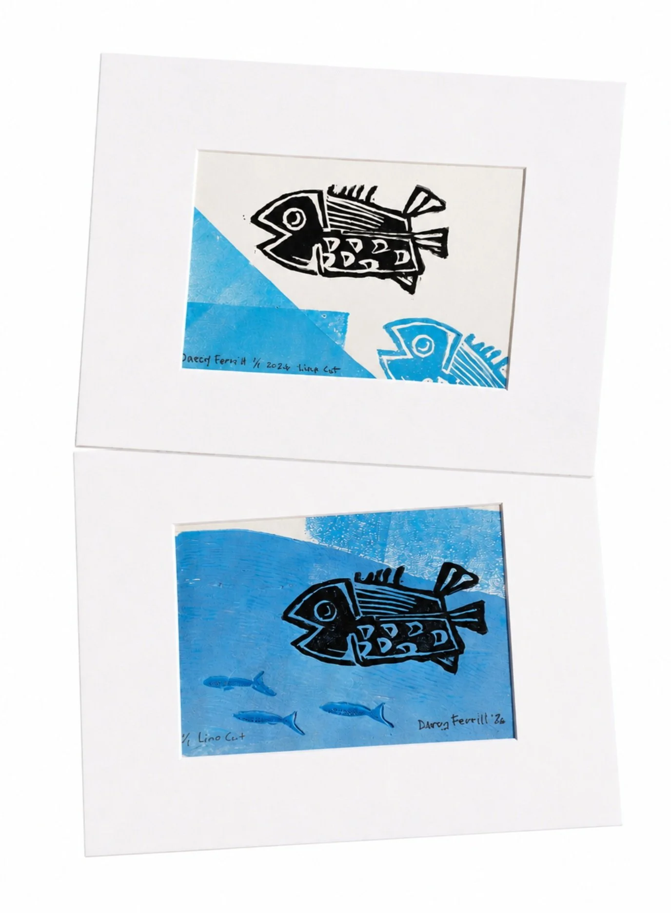 Curious Fishy Critter Block Print