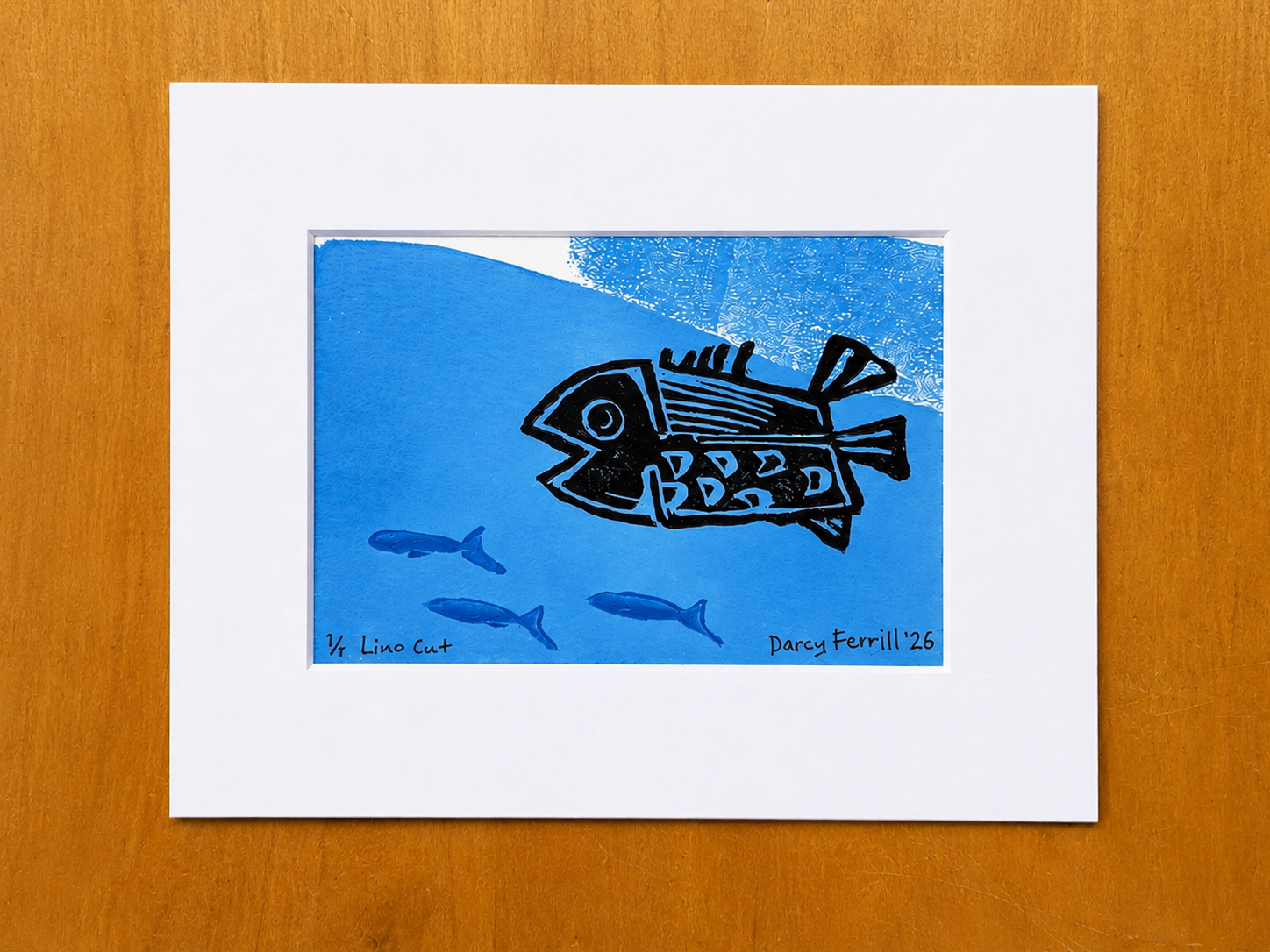 Curious Fishy Critter Block Print 2