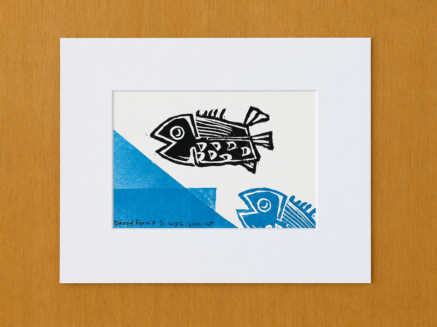 Curious Fishy Critter Block Print 1