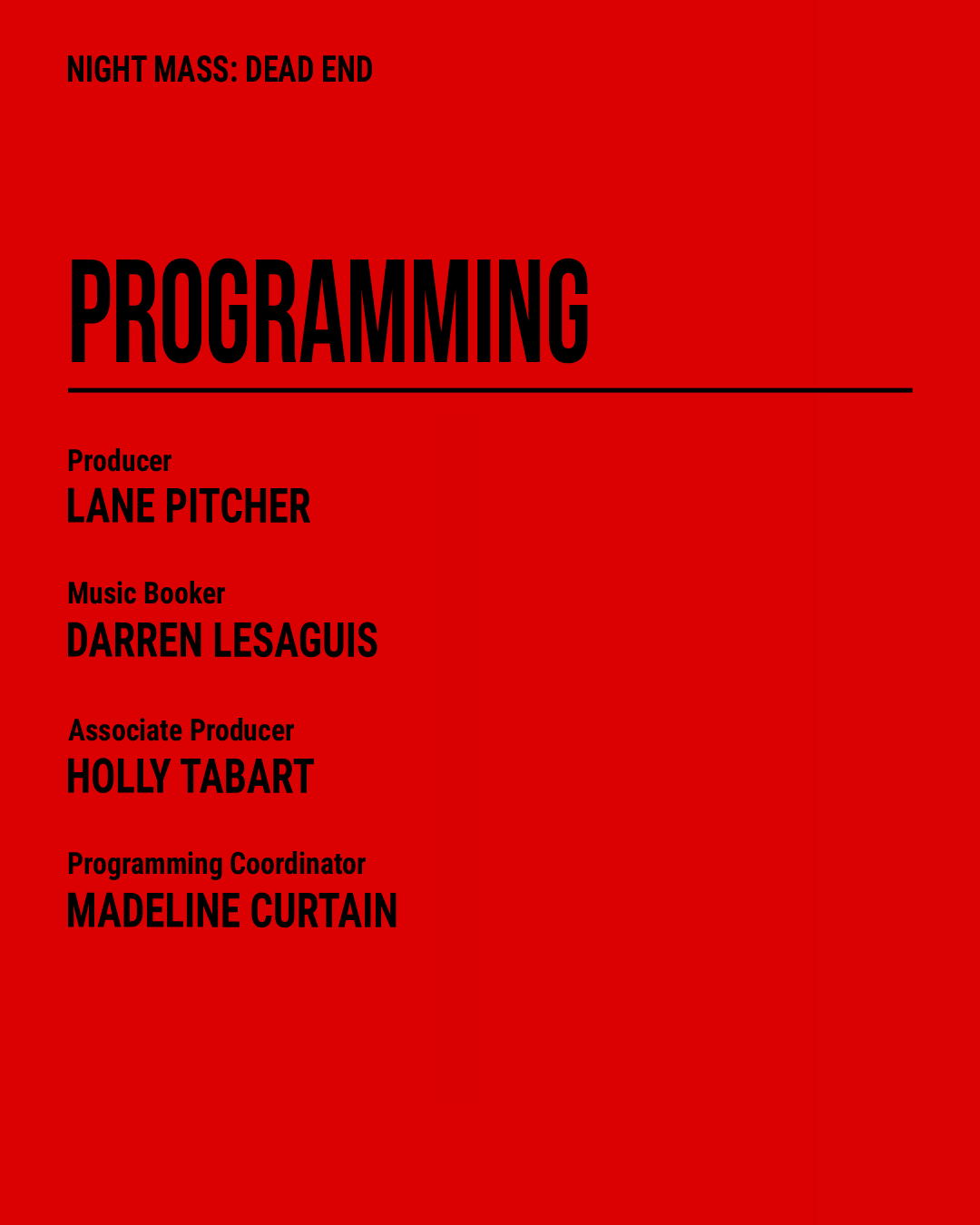 TEAM CREDITS