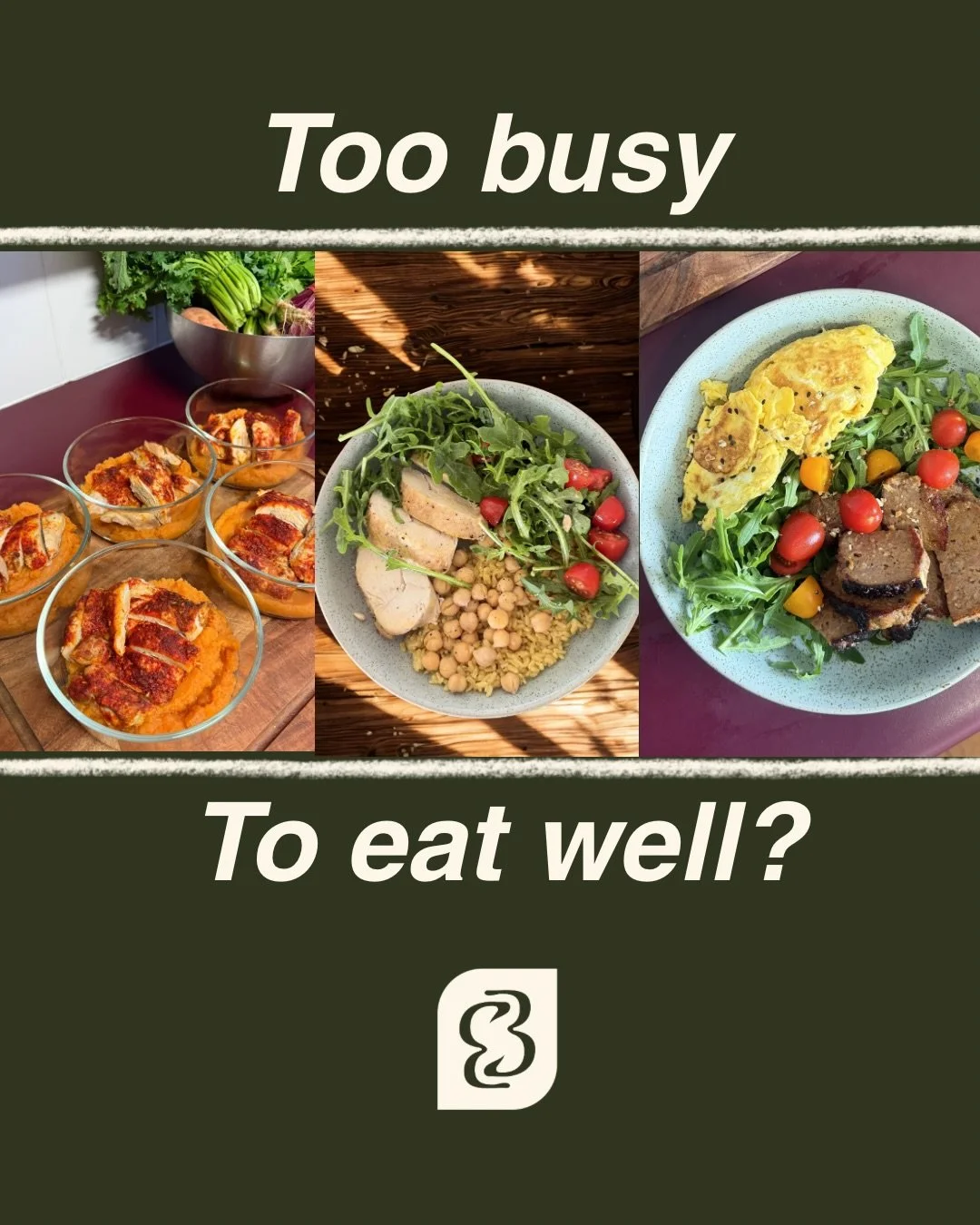 Try this low effort meal prep method to reduce decision fatigue around planning your meals

Most of us have been in the situation before, where we were so busy that groceries, meal prep and all of that was just out of the question! 

Cue the busy/tir