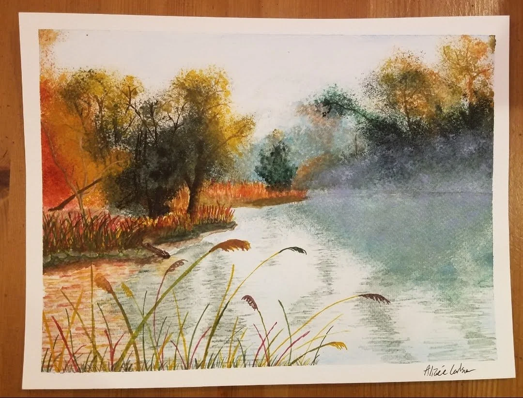 'An Afternoon River Walk' - Watercolor