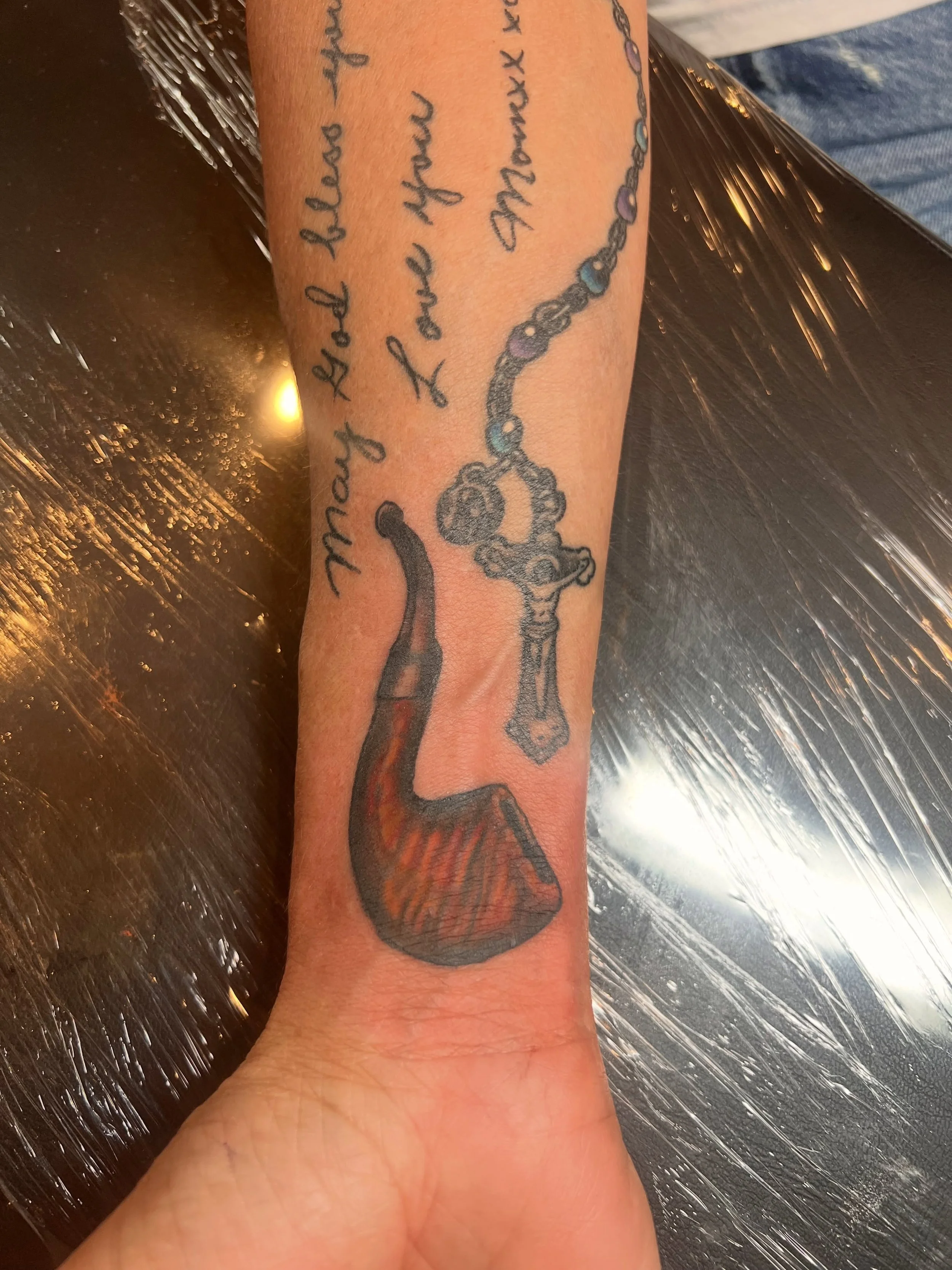 Memorial piece for Lisa&rsquo;s father and local legend #marthasvineyard #tattoos #tattooed