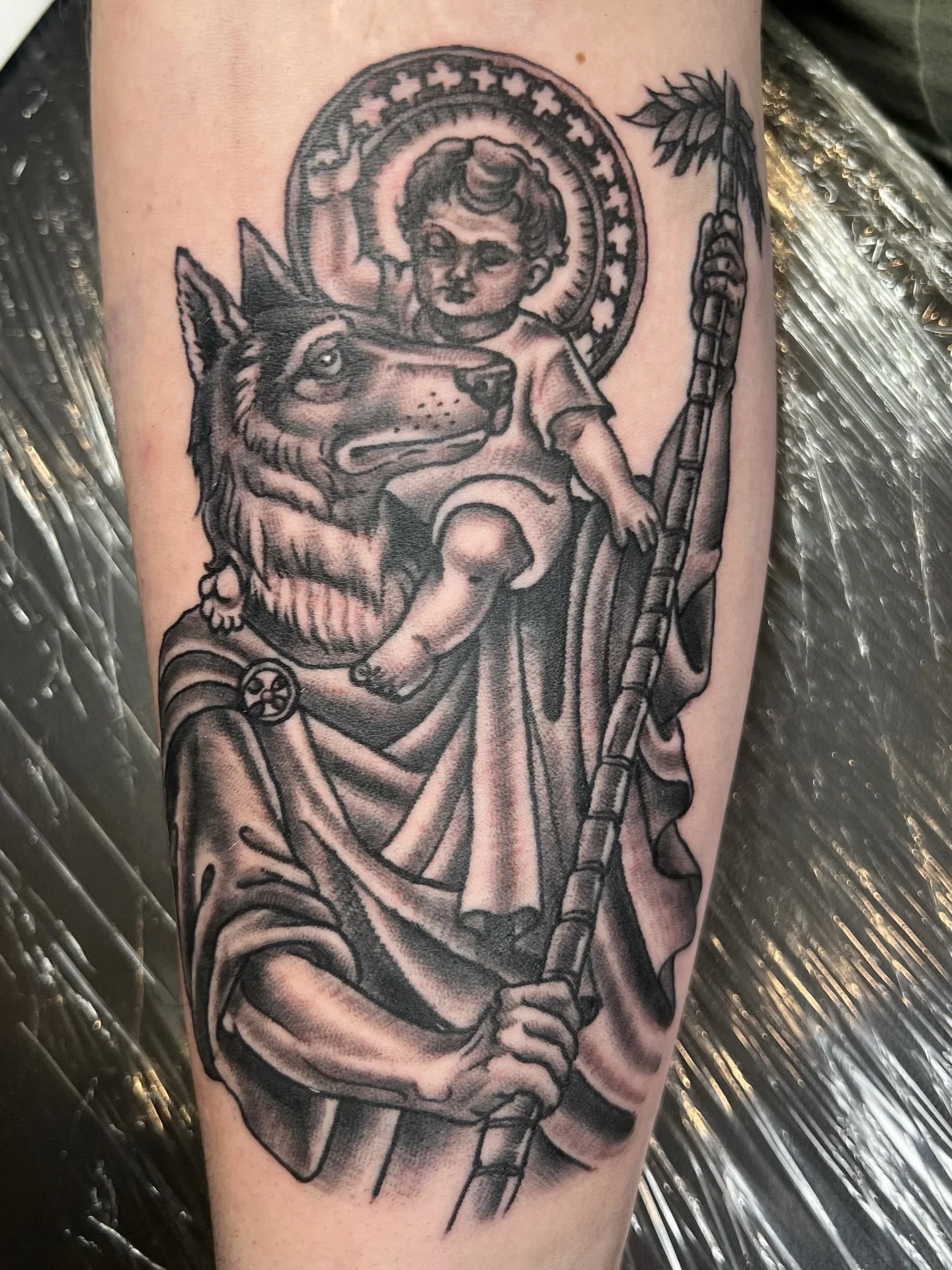 #stchristopher #tattoo #tattooed #blackandgreytattoo