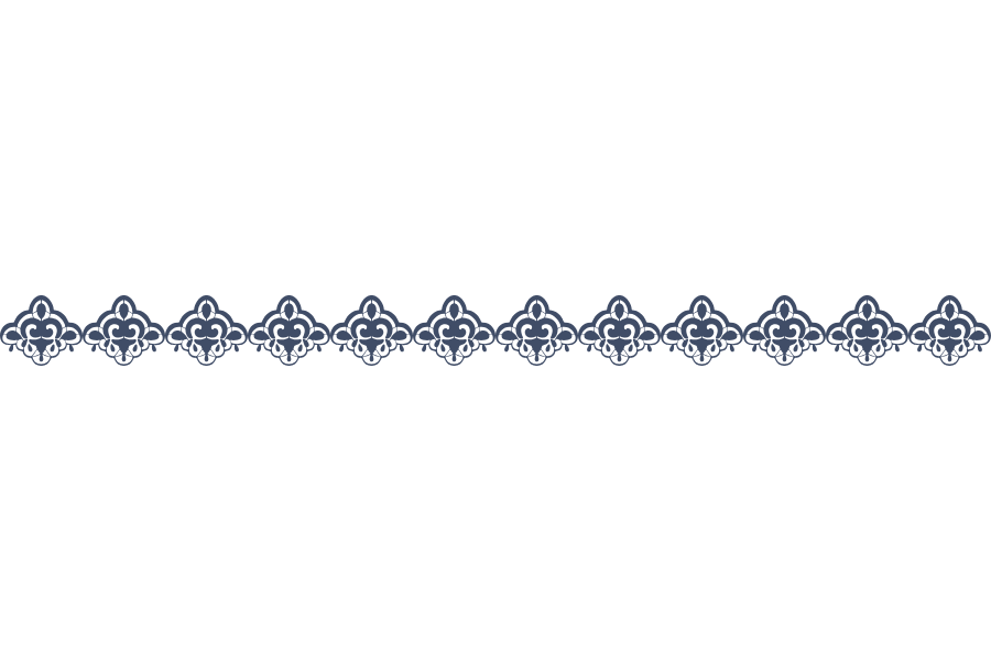 Decorative floral border in dark blue with symmetrical pattern