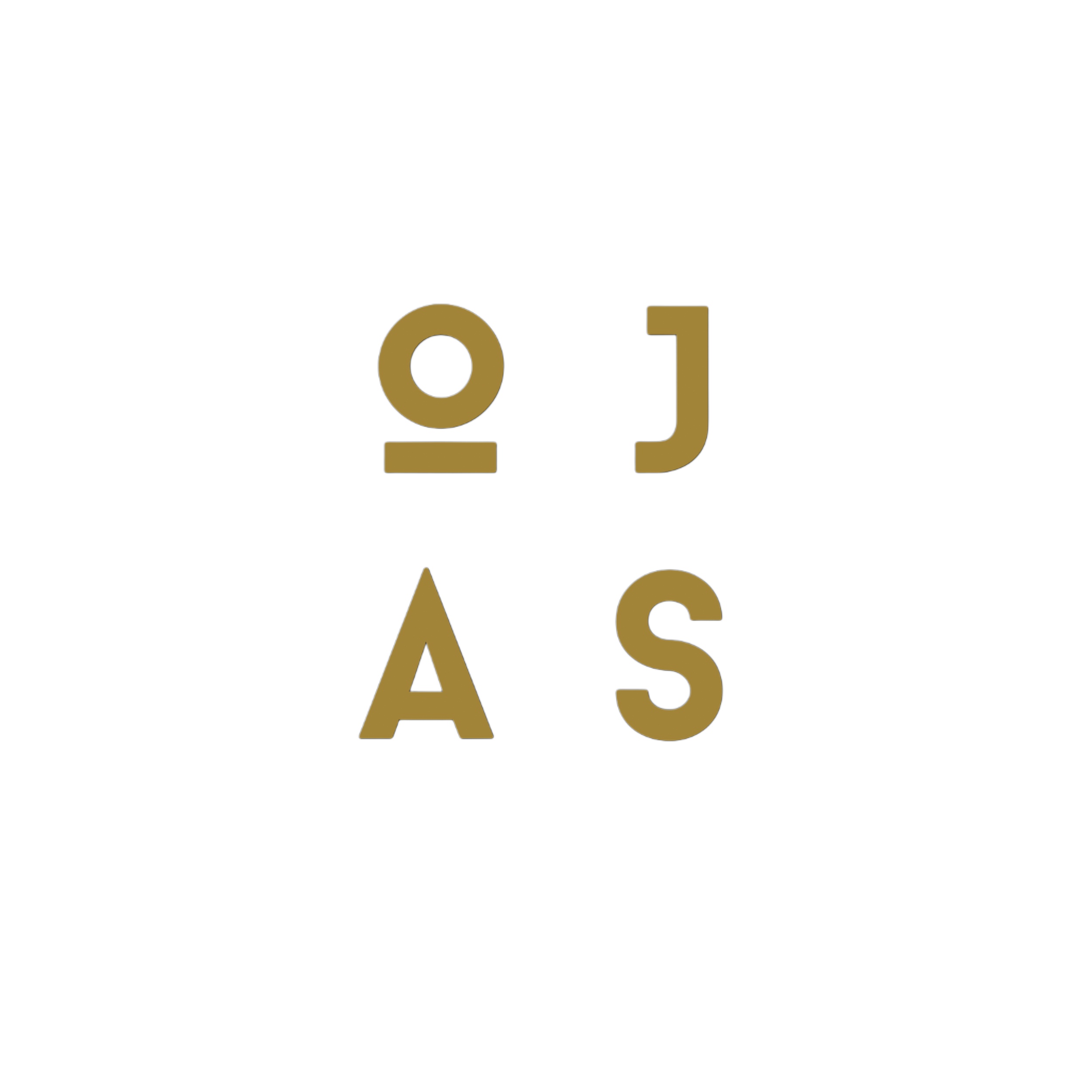OJAS Studio logo featuring stylized gold lettering on a black background.