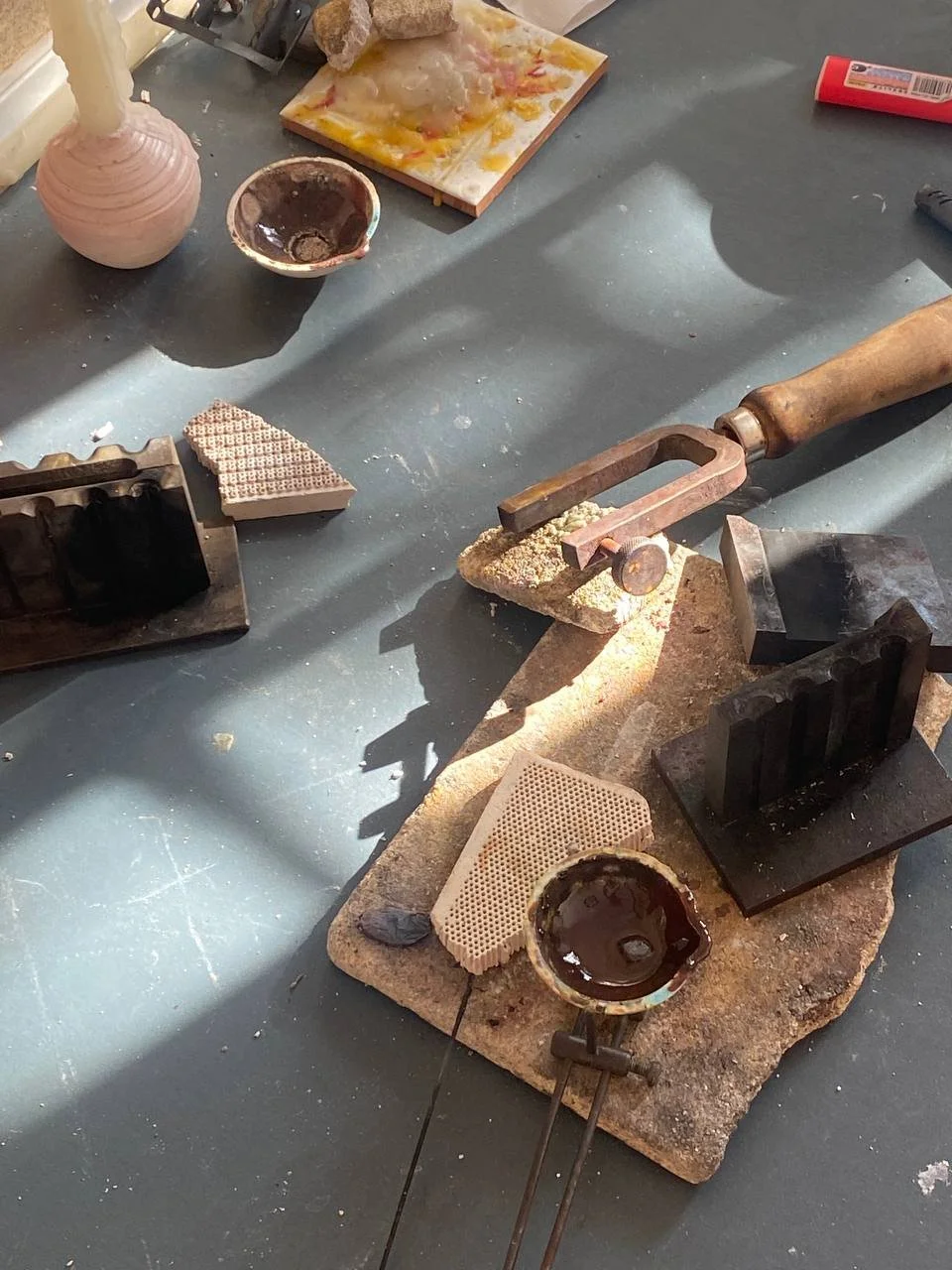 The silversmithing side of OJAS Studio — fire, metal, and the quiet process of making