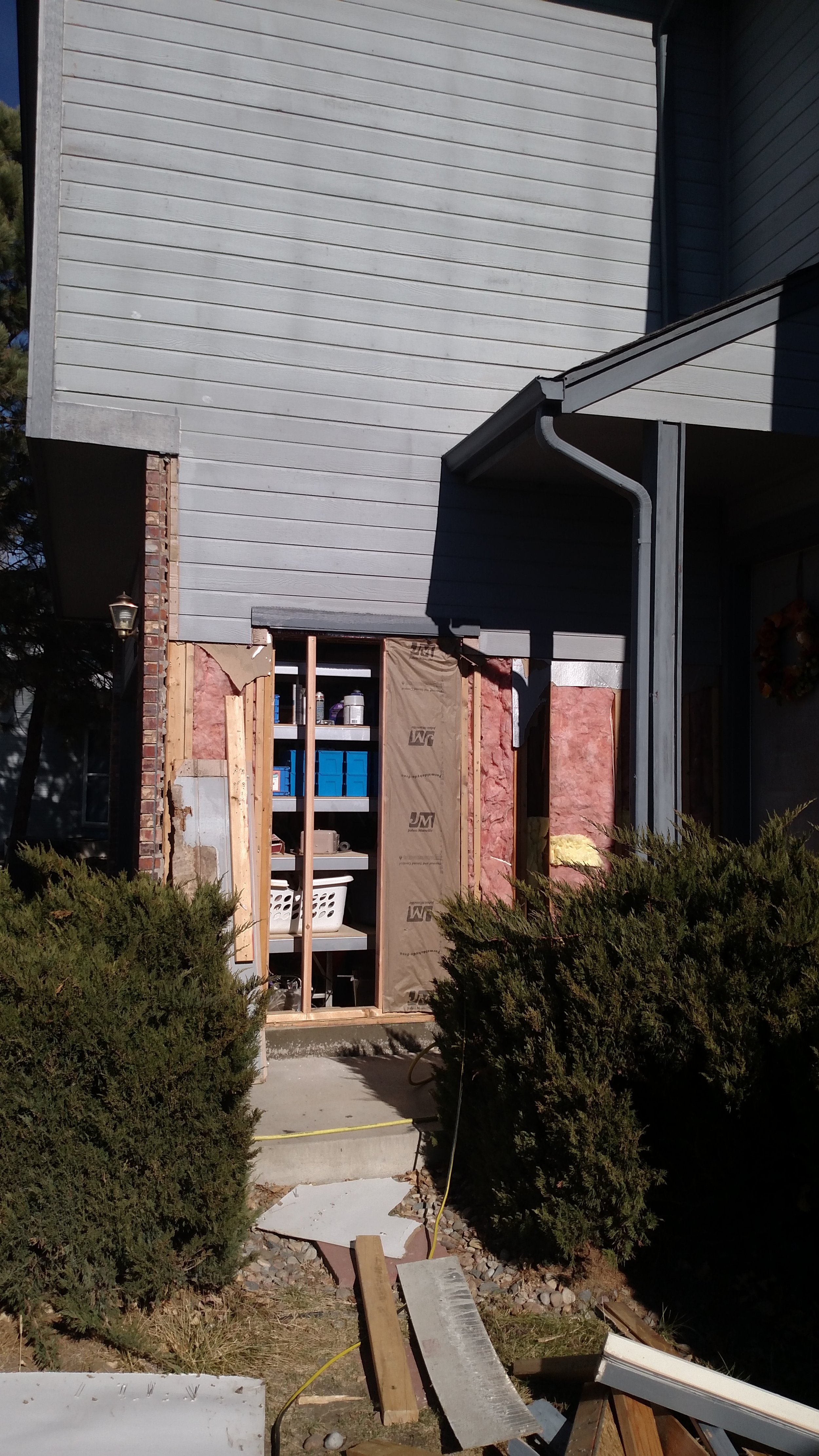 Framing doorway to delete and add siding