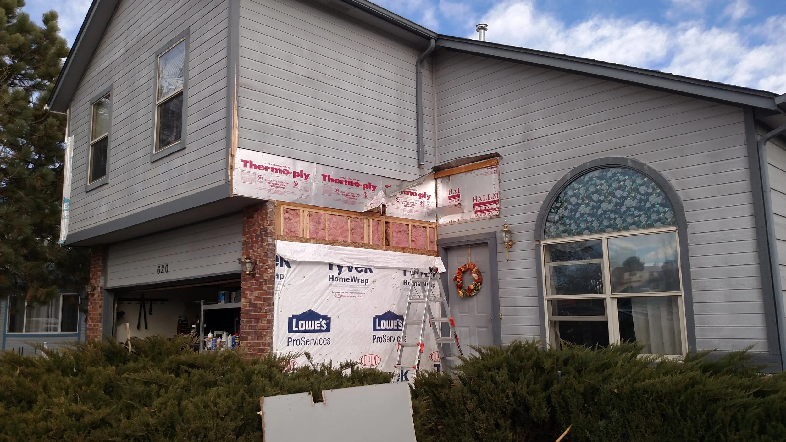 Deleting doorway, adding housewrap