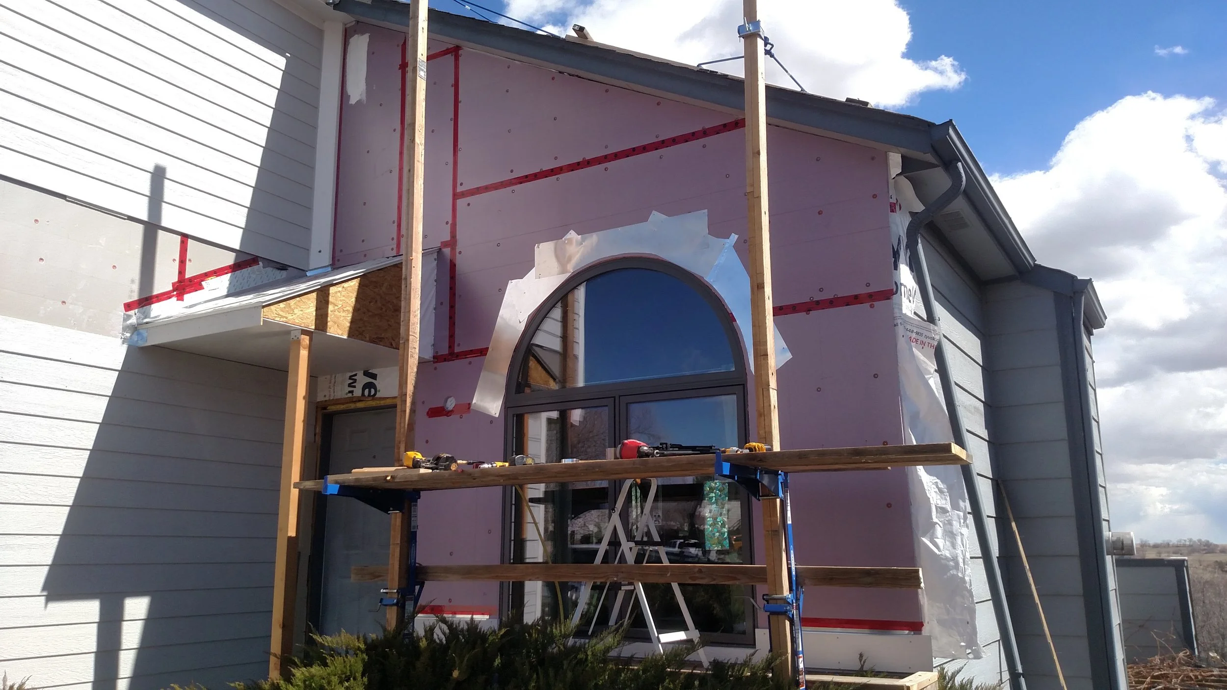 New window 4 pane.  with 1" xps foam for added insulation