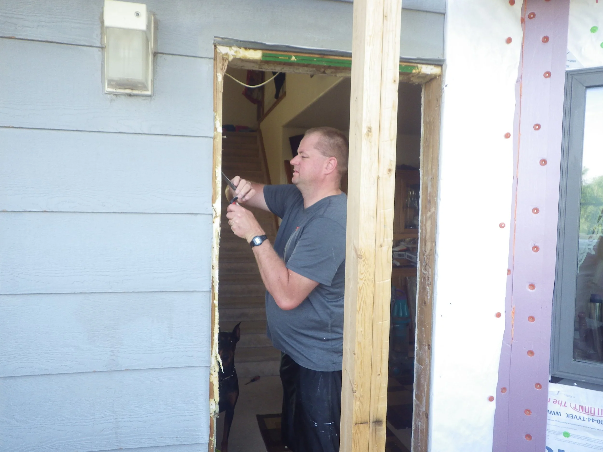 New door being installed