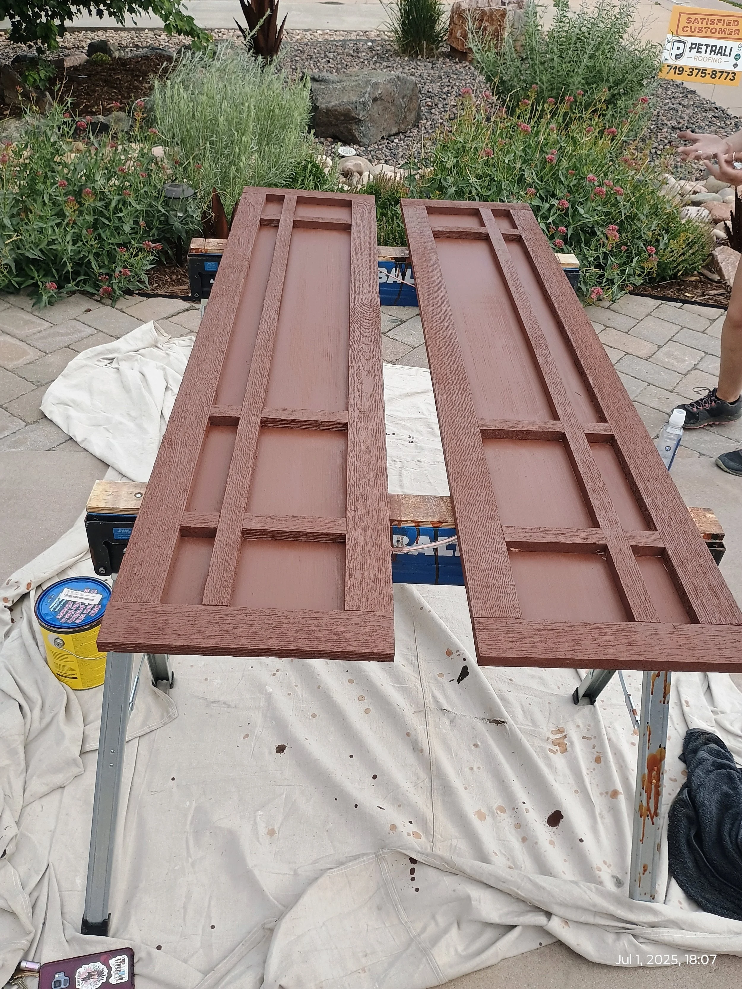 Custom Cedar window shutters.