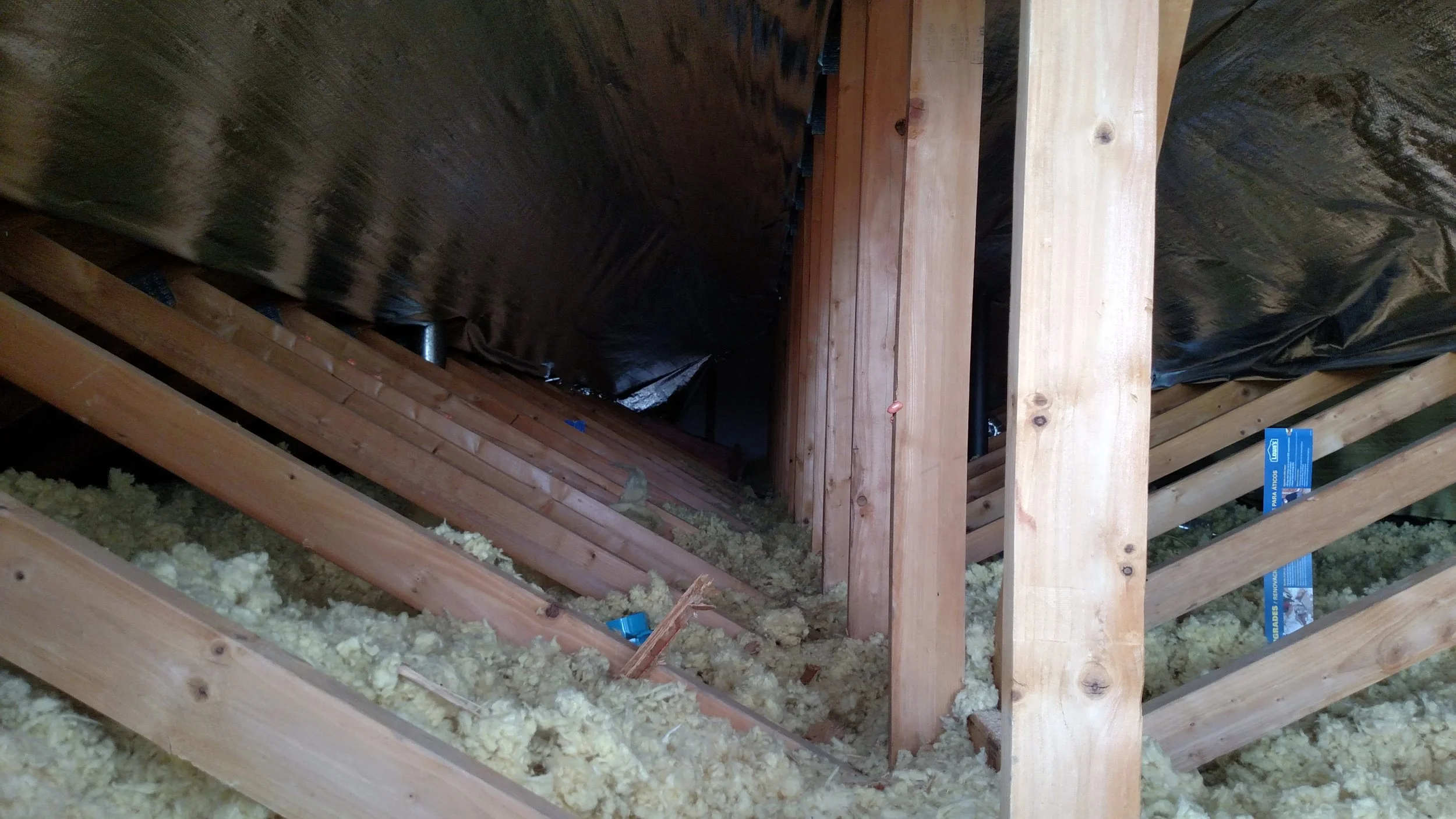 Attic with inadequate insulation