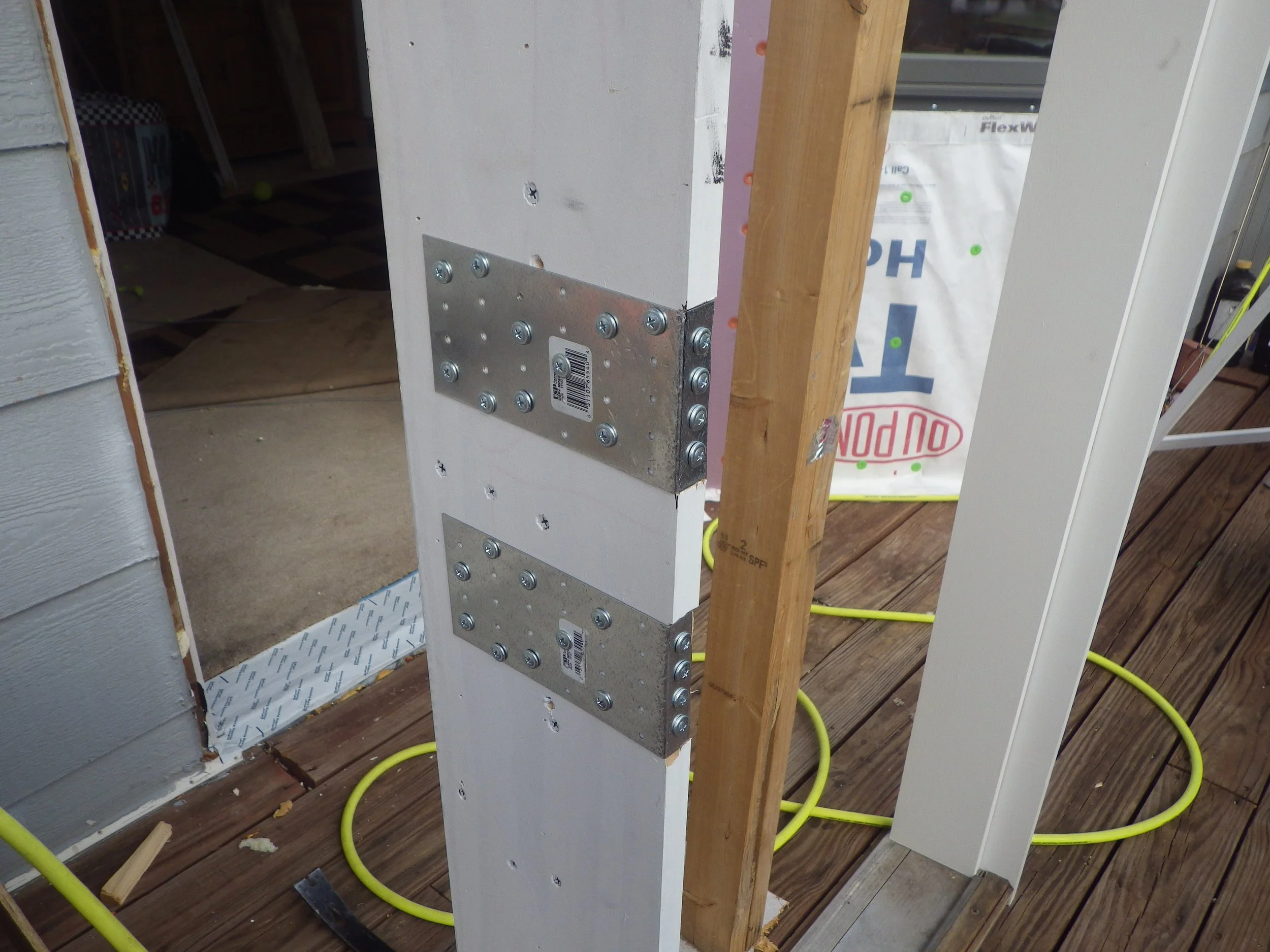 Door came with standard jamb.  Added metal reinforcement for significant security inprovement
