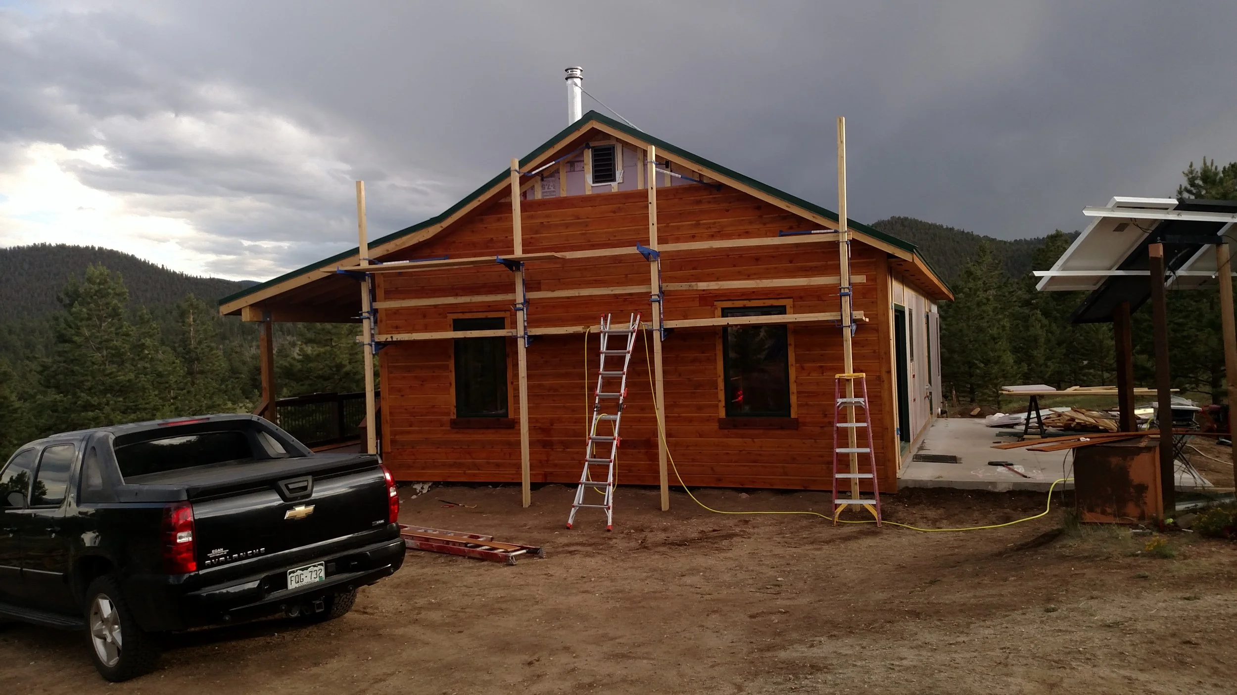 Cedar Siding  being installed
