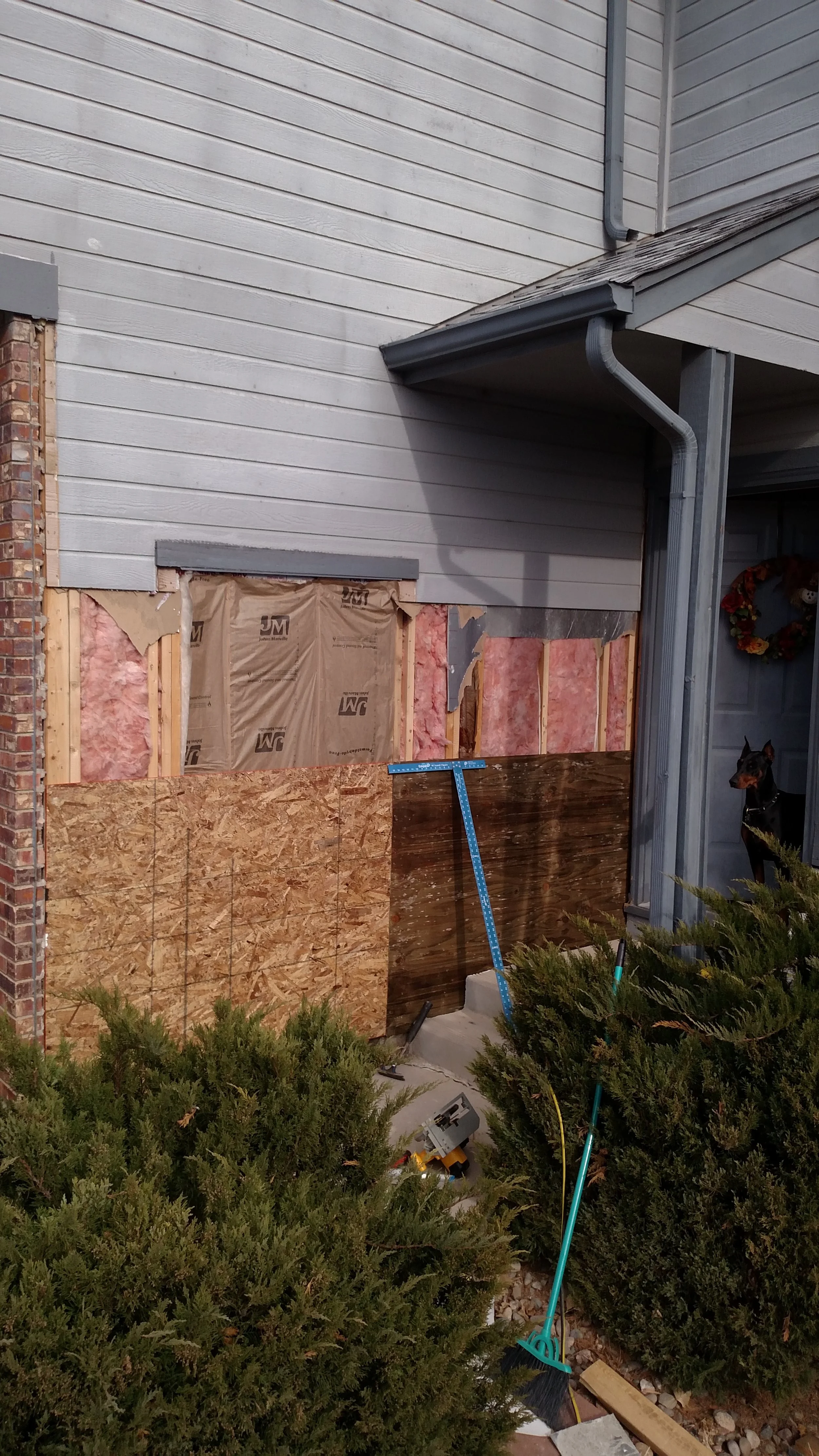 Deleteng doorway, adding OSB Sheathing