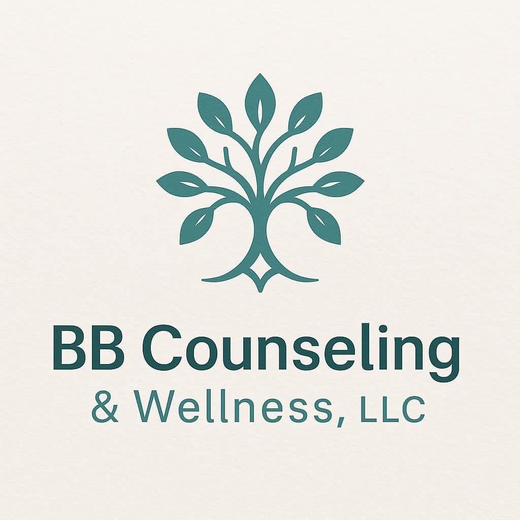 Logo for BB Counseling & Wellness, LLC featuring a stylized tree with multiple leaves.
