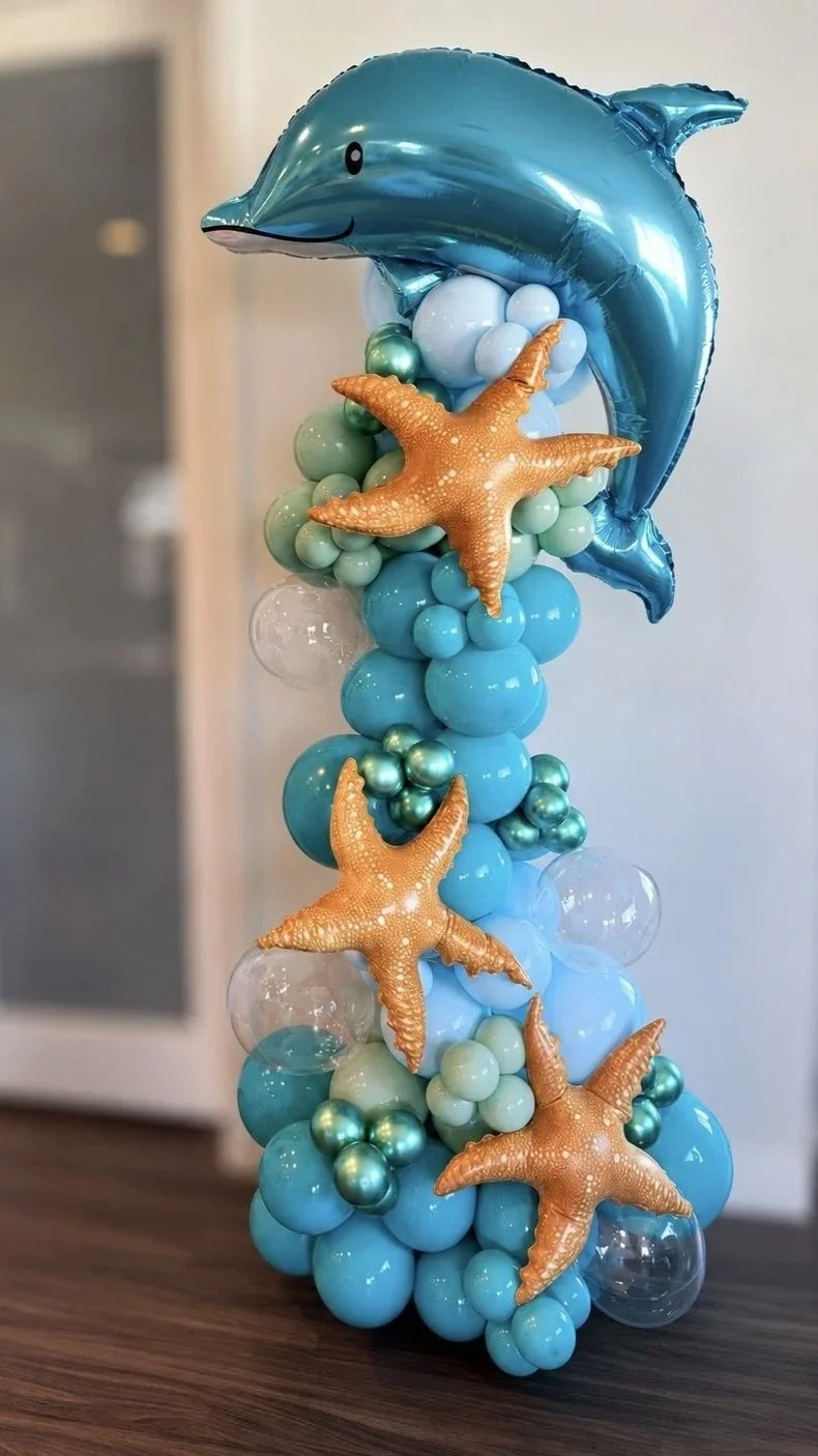 Ocean themed organic column