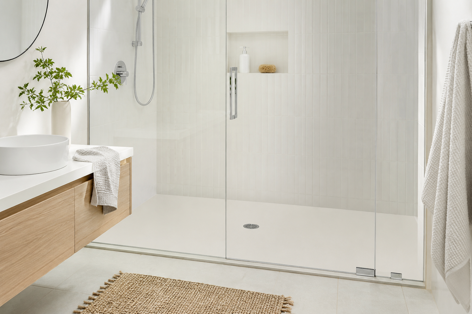 Formed Solid Surface Shower Base