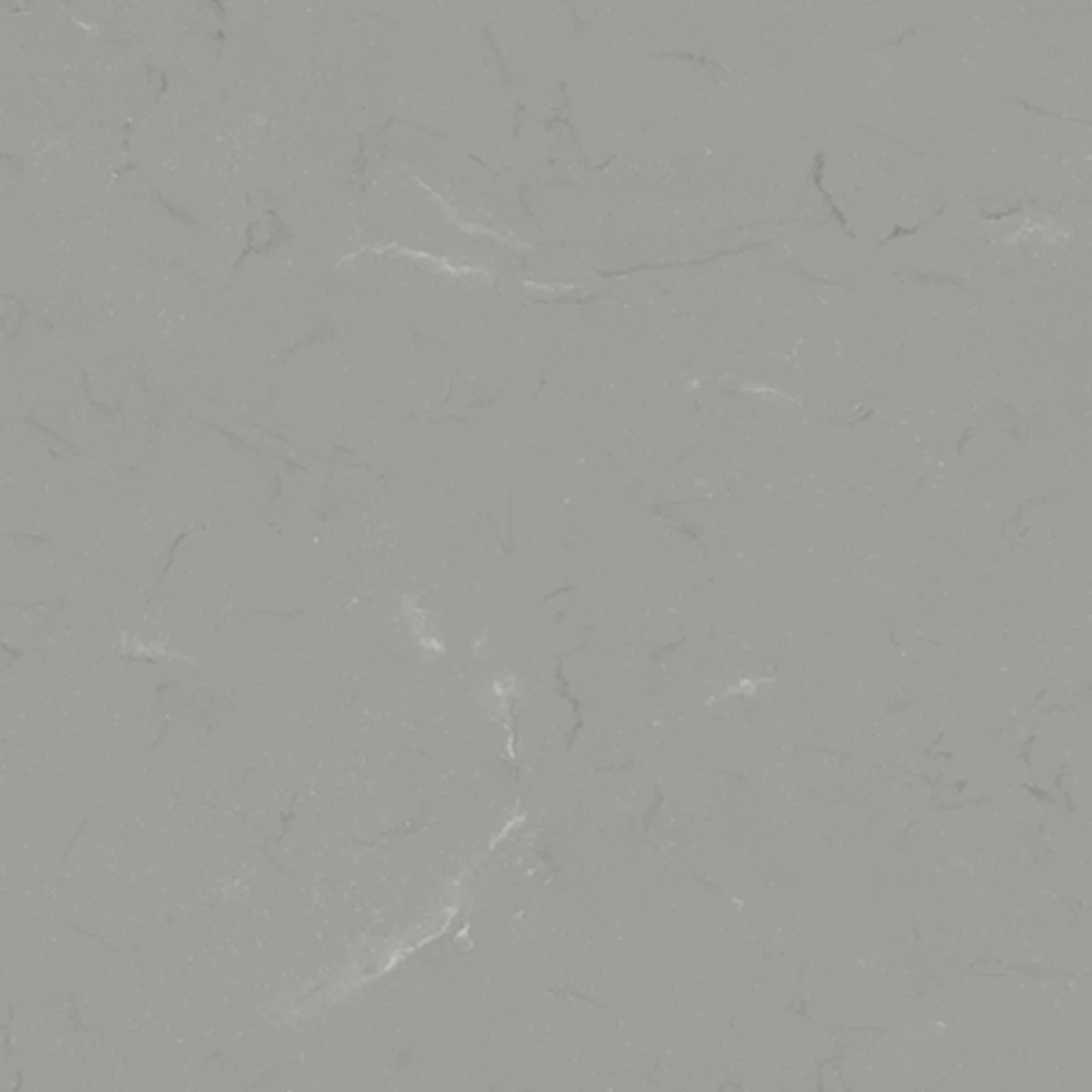 Close-up image of a light grey Solid Surface with subtle white veining.