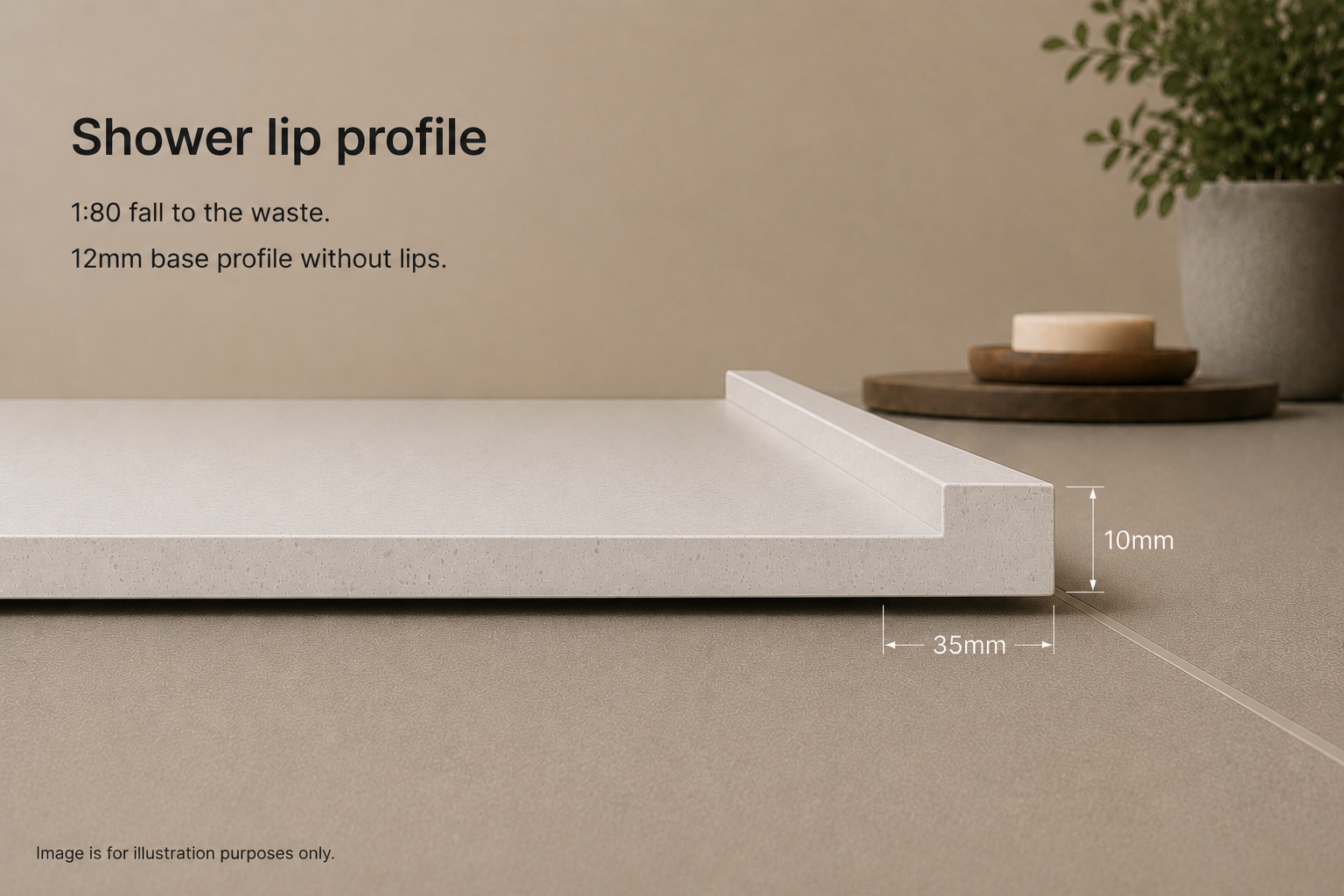 12mm shower lip profile