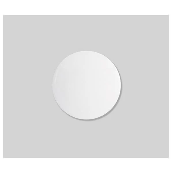 A round, white, disc-shaped object centered on a light gray background. Formed Solid Surface