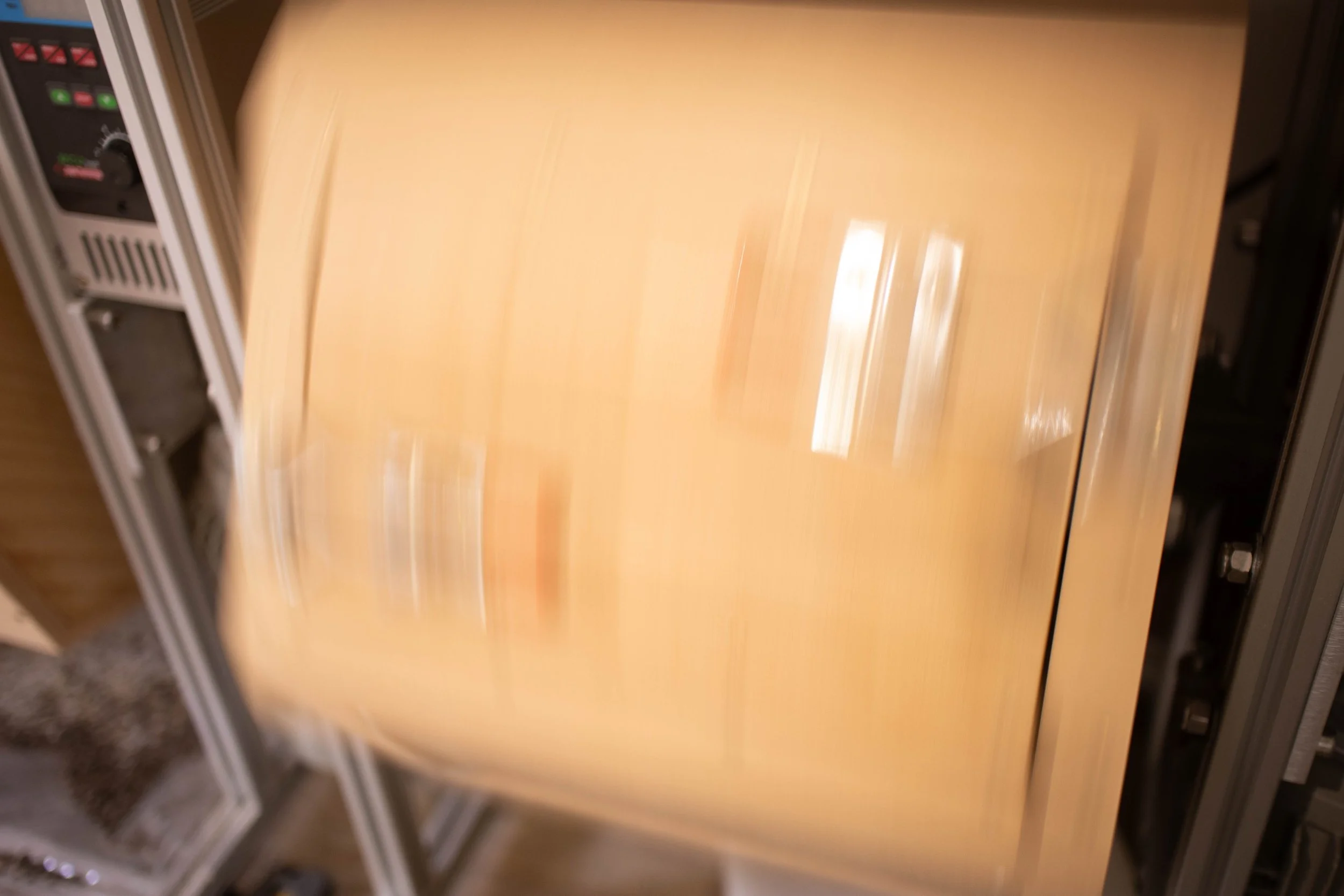 Tumbling machine makes glasses smooth like the ocean wears the rocks