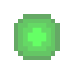 Pixelated green orb with darker green center