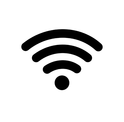 Symbol für WLAN-Signal auf schwarzem Hintergrund