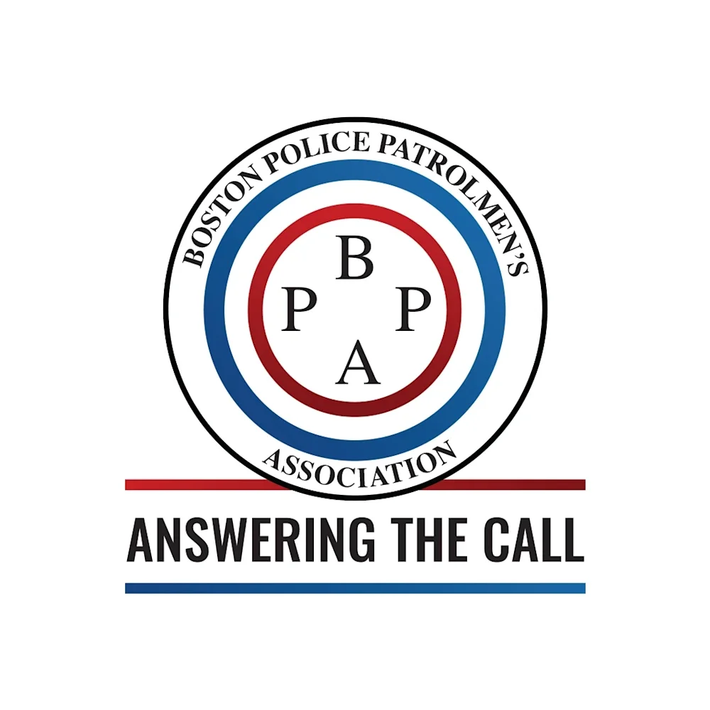 Logo of the Boston Police Patrolmen's Association with the phrase "Answering the Call."