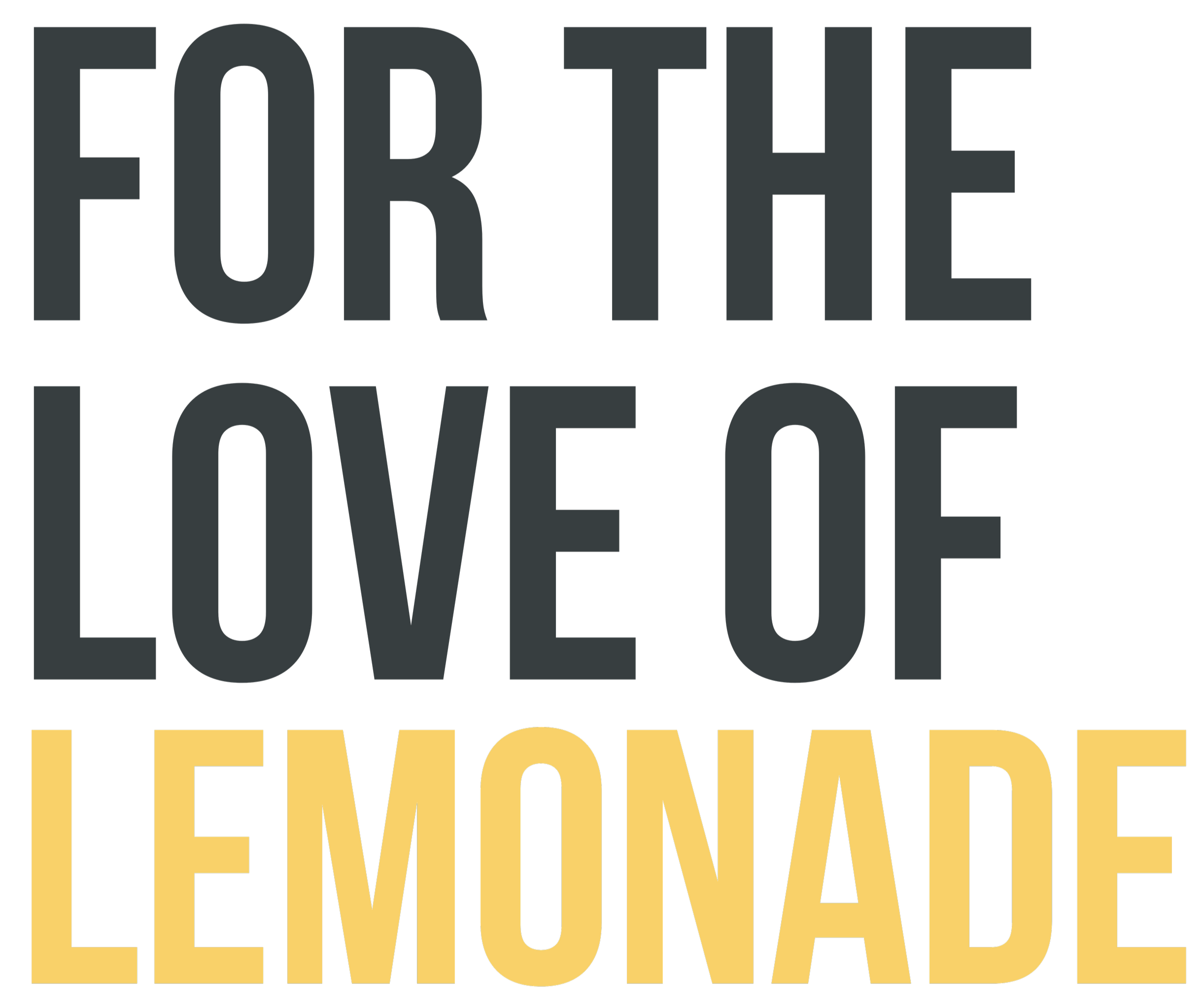 Text in large, colorful letters with the message, 'FIR THE LOVE OF' in dark gray and yellow, and the word 'TELEPHONE' in yellow at the bottom.