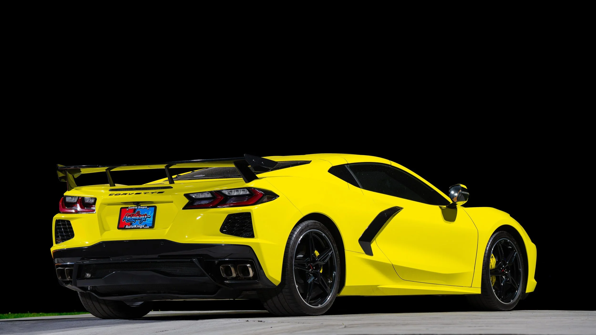 I drive by this Corvette everyday and late Sunday night I finally couldn't resist shooting it. This yellow color is so cool and had great contrast at night. Car is at @autokingsoregon here in bend. Go check it out 👀.

#corvette #corvettestingray #au