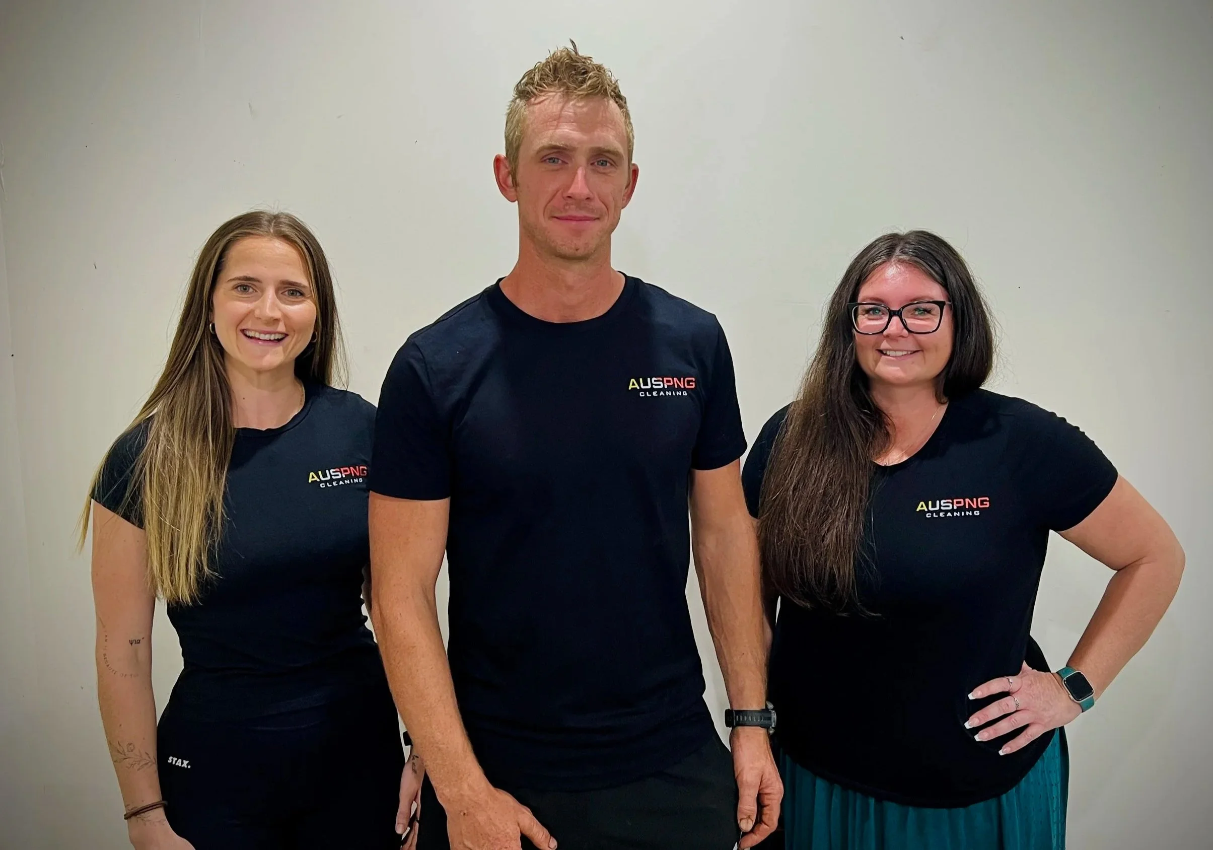 AusPNG Cleaning team standing together, professional cleaning Cairns
