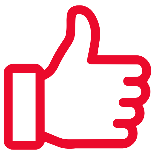 Red thumbs-up icon
