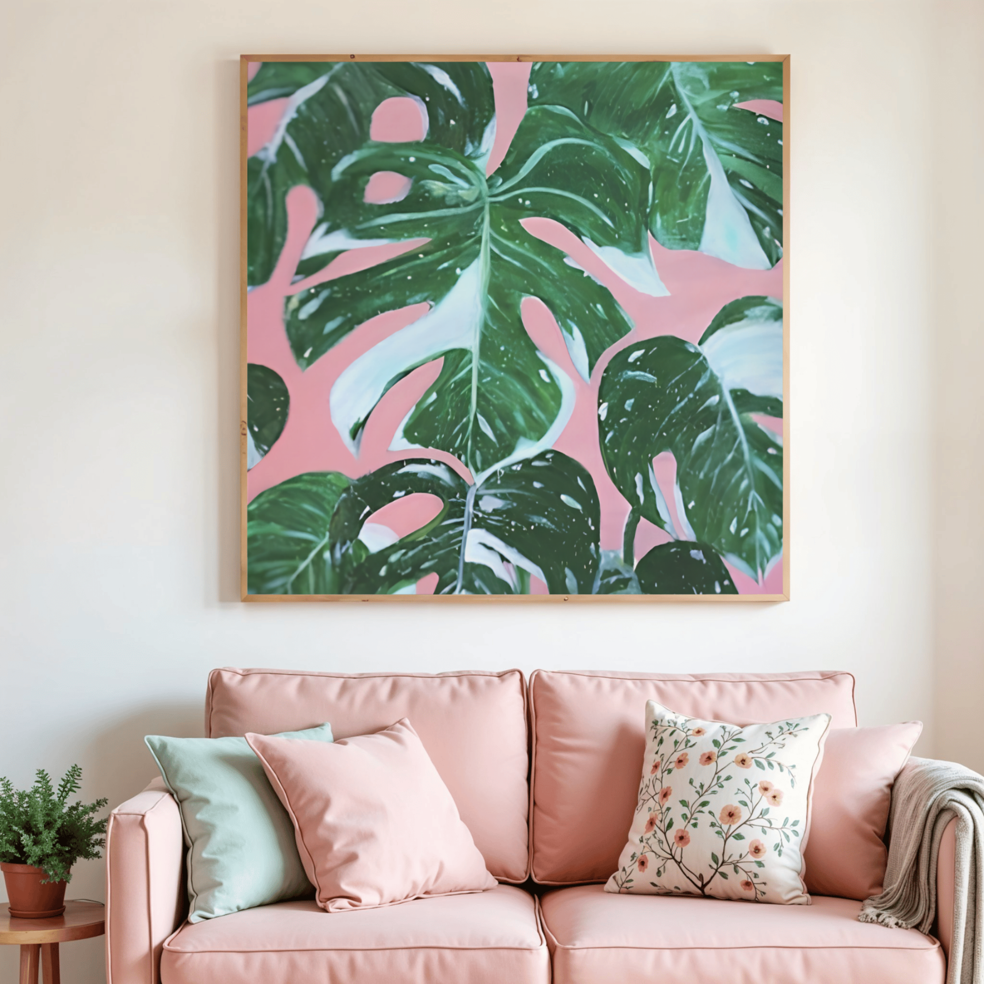 Monstera on Blush Dream- Original Painting
