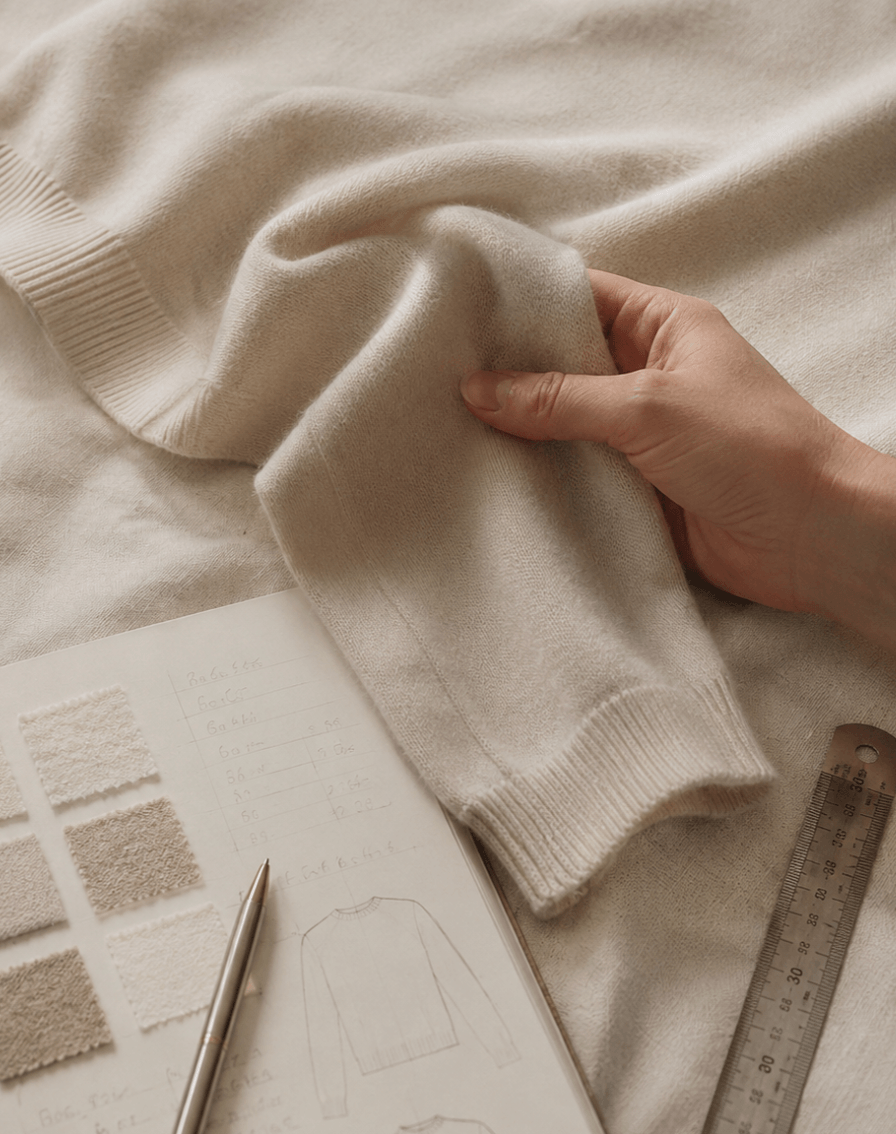 checking the knitwear sample
