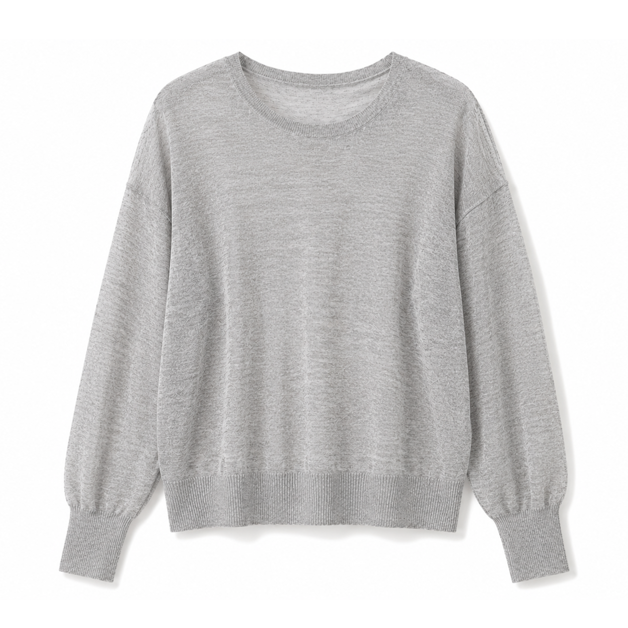 A clean everyday shape with dropped shoulders and ribbed edges.