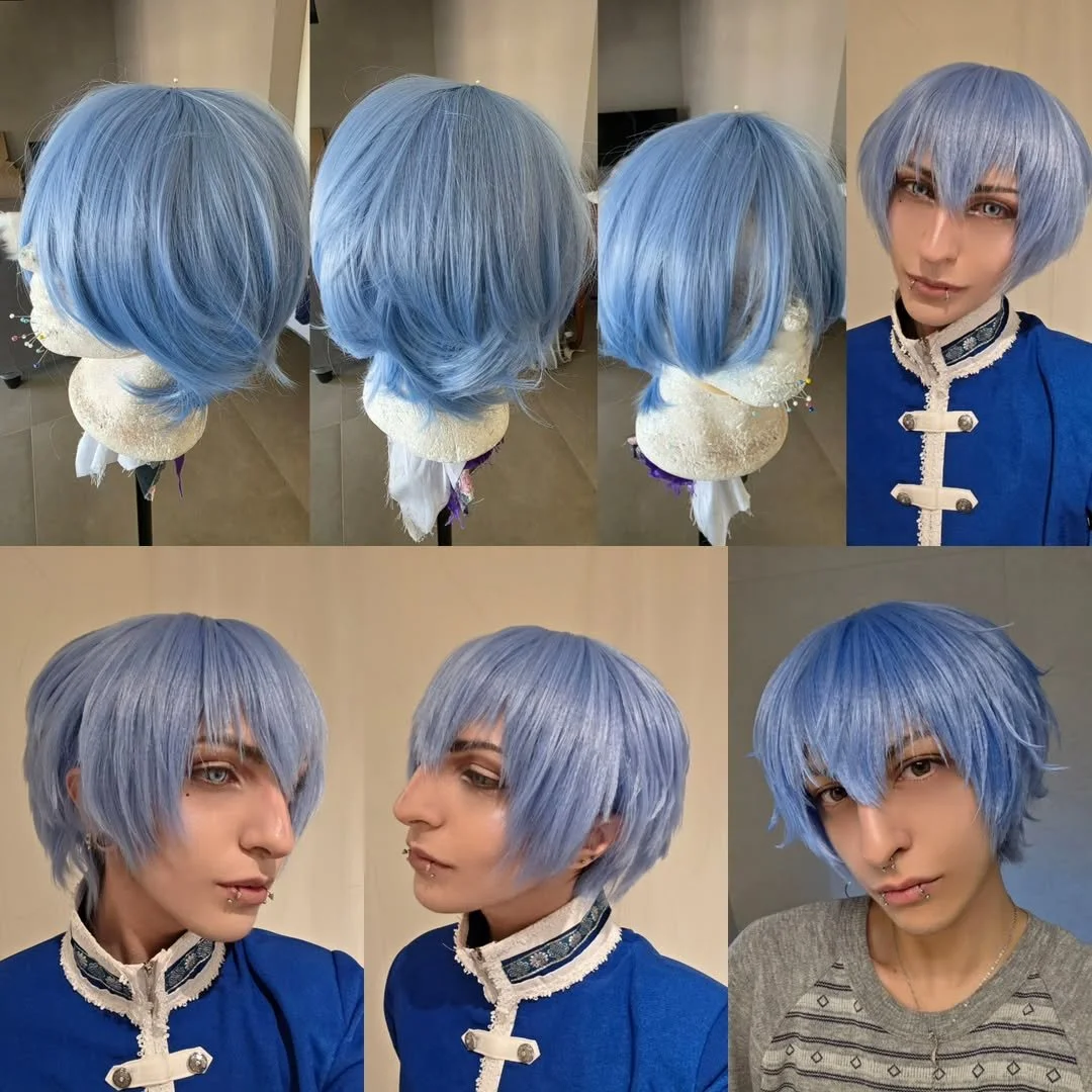 Wheelelf wigmaker al lavoro su una parrucca cosplay
