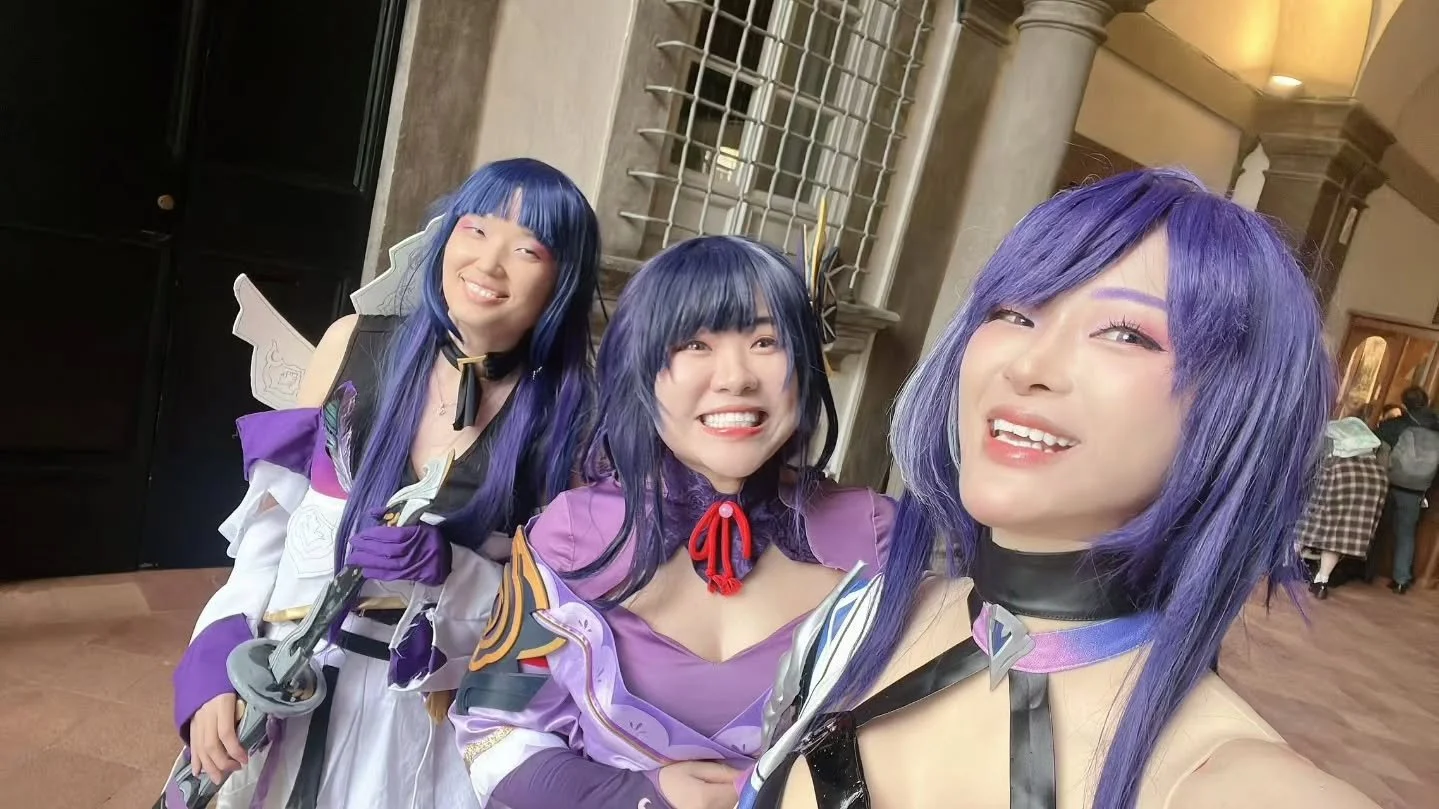 Usagi e amiche in cosplay in fiera, da sinistra ats_valentyi, niwkonz e sushi.usagi