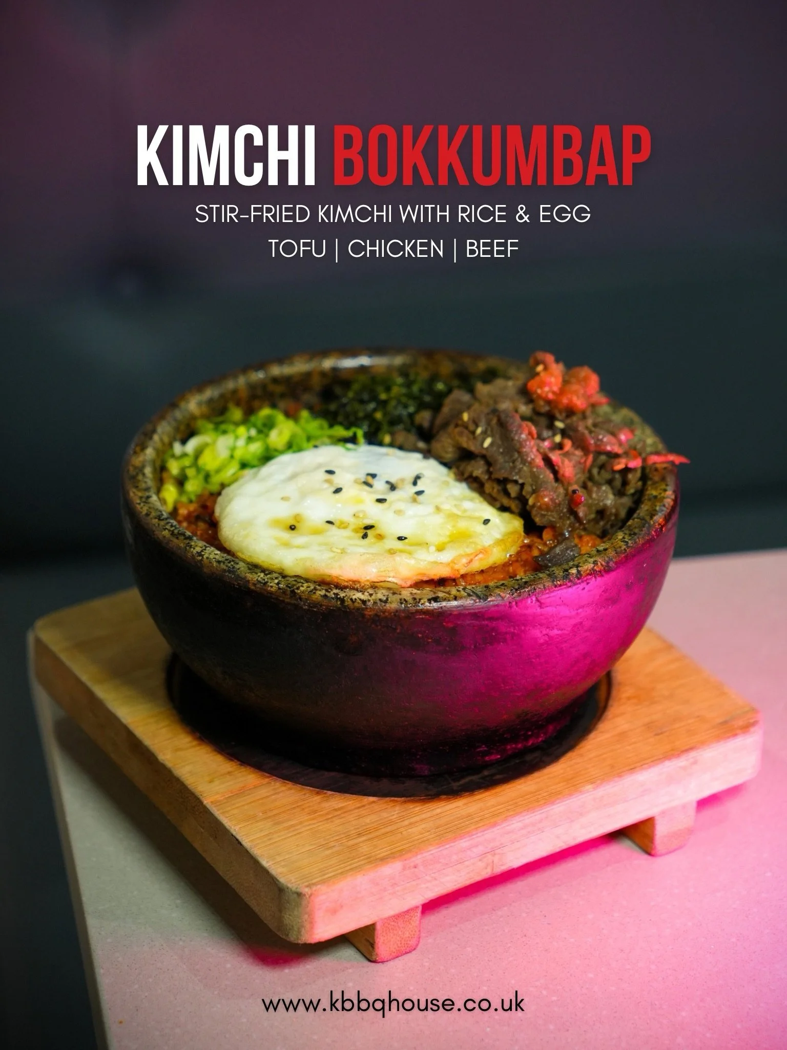 KIMCHI BOKKUMBAP ✨

The dish everyone falls in love with. ❤️

Our Kimchi Bokkeumbap brings together the perfect balance of spicy kimchi, savoury rice, and authentic Korean flavours for a meal that&rsquo;s comforting, satisfying, and unforgettable.

W
