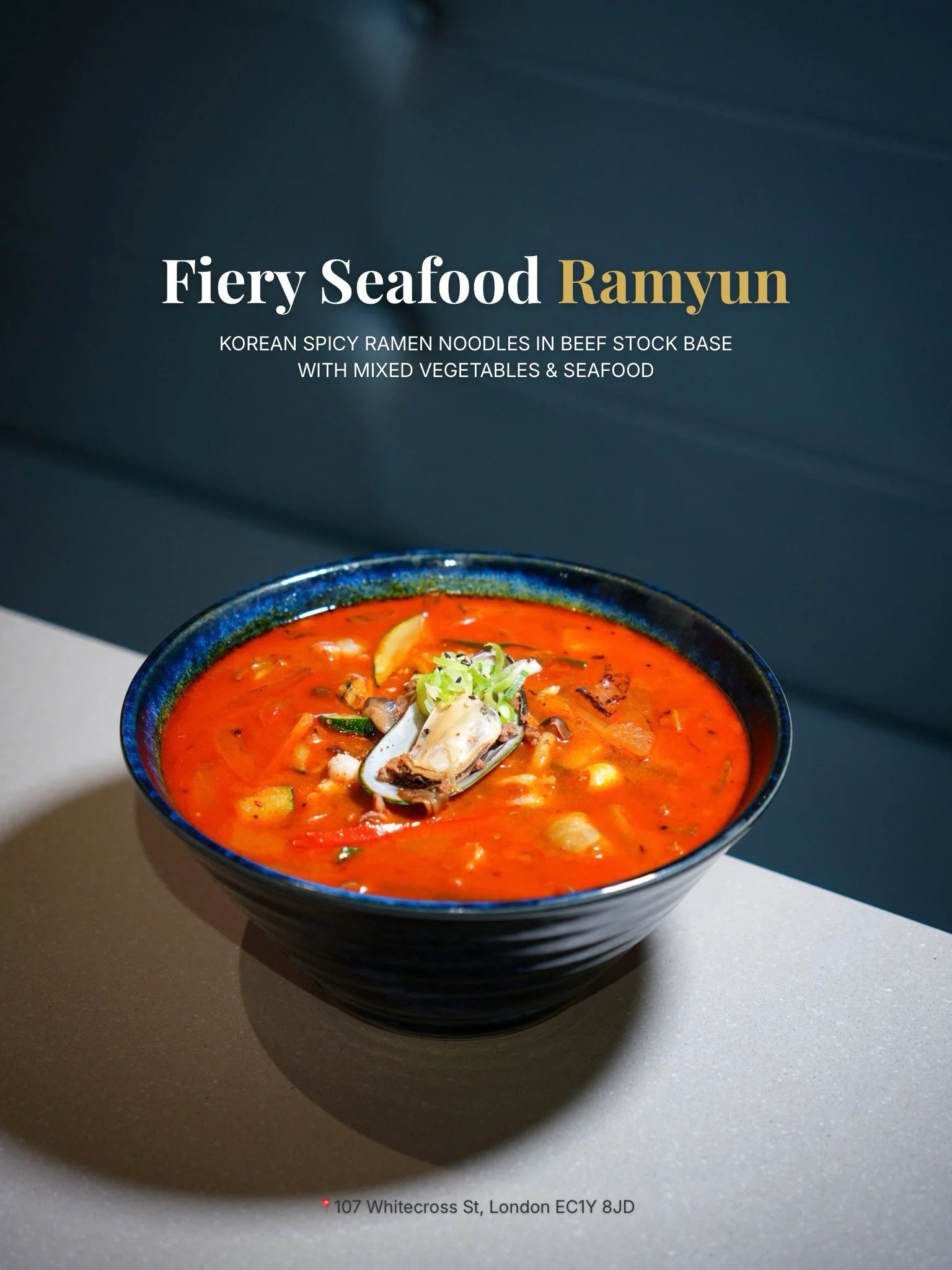 Fiery Seafood Ramyun✨

Turn up the heat with our Fiery Seafood Ramyun 🍜🔥

A comforting bowl of rich, spicy Korean-style broth loaded with delicious seafood, noodles and bold flavours. Every bite brings together that perfect balance of heat, savoury