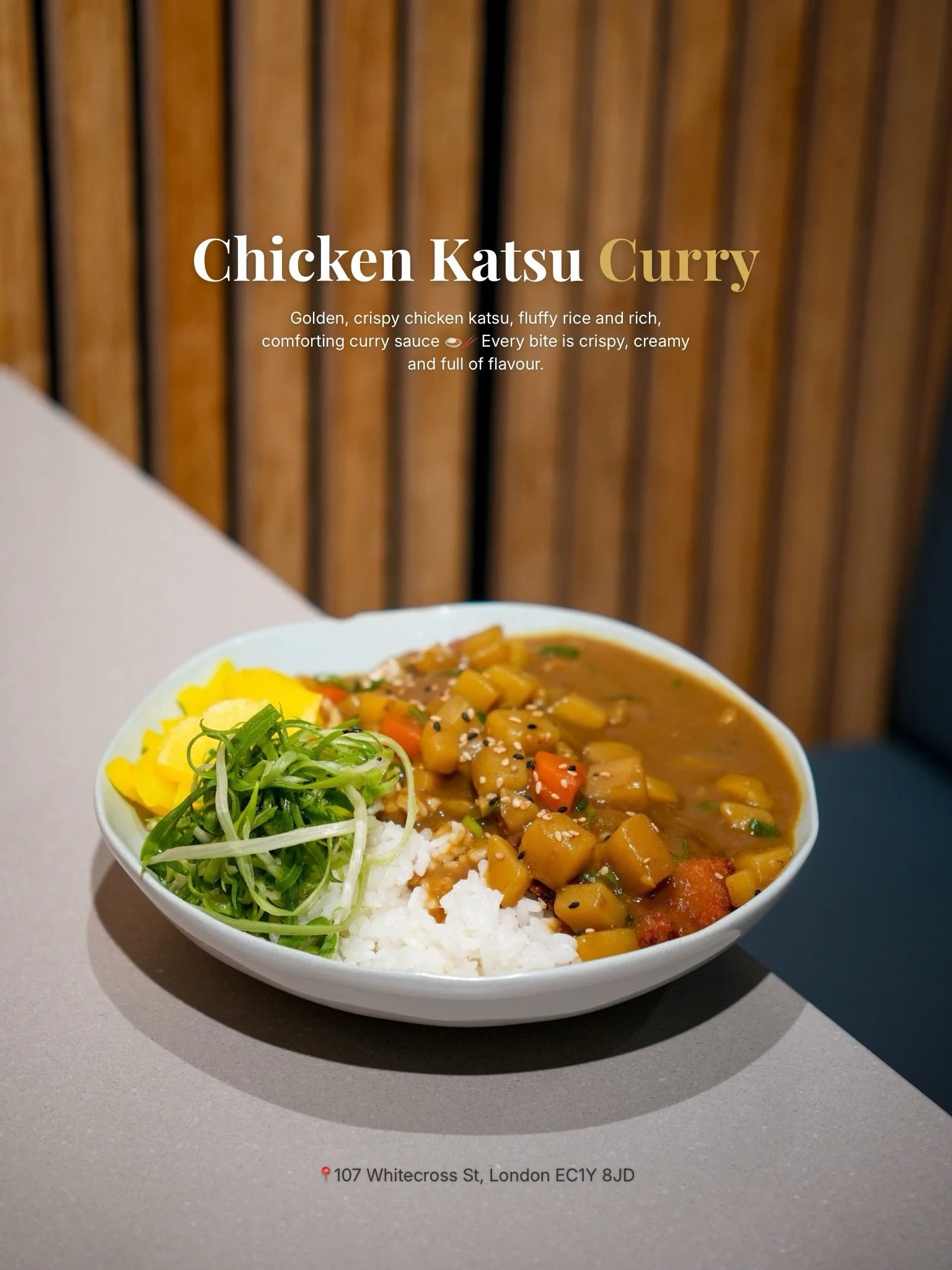 Chicken Katsu Curry✨

That perfect crunch, followed by rich, flavourful curry. 🍛🔥 Our Chicken Katsu Curry brings together golden crispy chicken, fluffy rice and a deliciously comforting sauce in one irresistible plate.

Book your table now!

 Nuri 