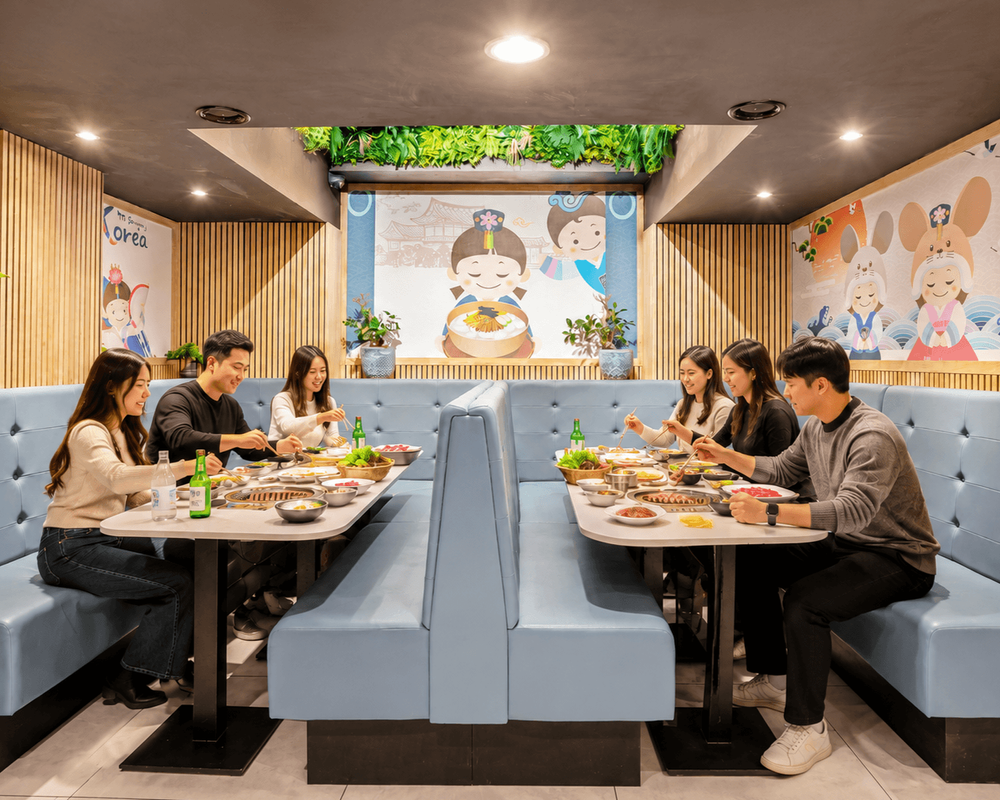 Group dining at Korean BBQ House